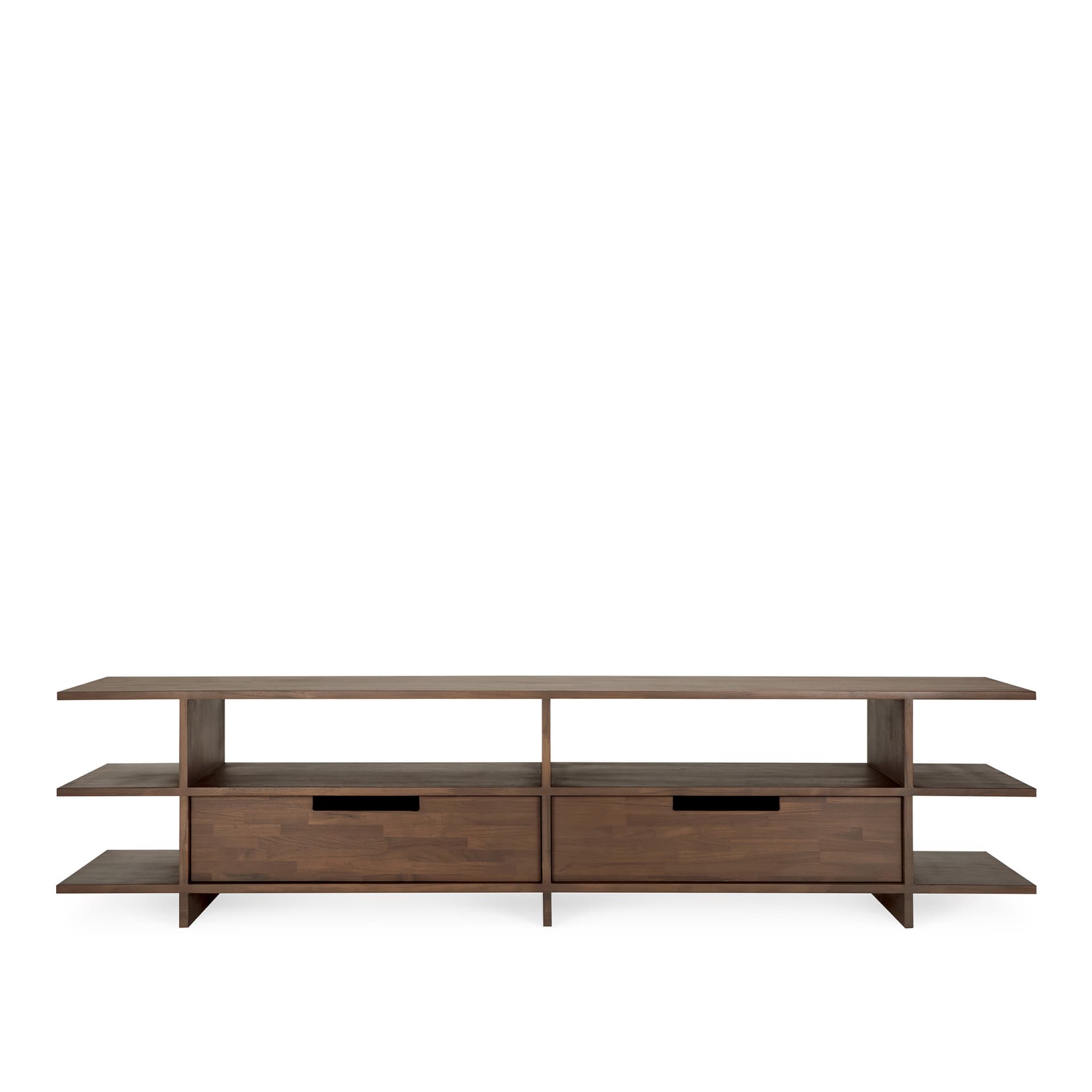 Ethnicraft - Kabuki Tv Cupboard - Varnished Teak - Brown - 2 Drawers 200 x 45 x 48 - TV-benker - Reynaldo Zapp - Tre farget - Tre