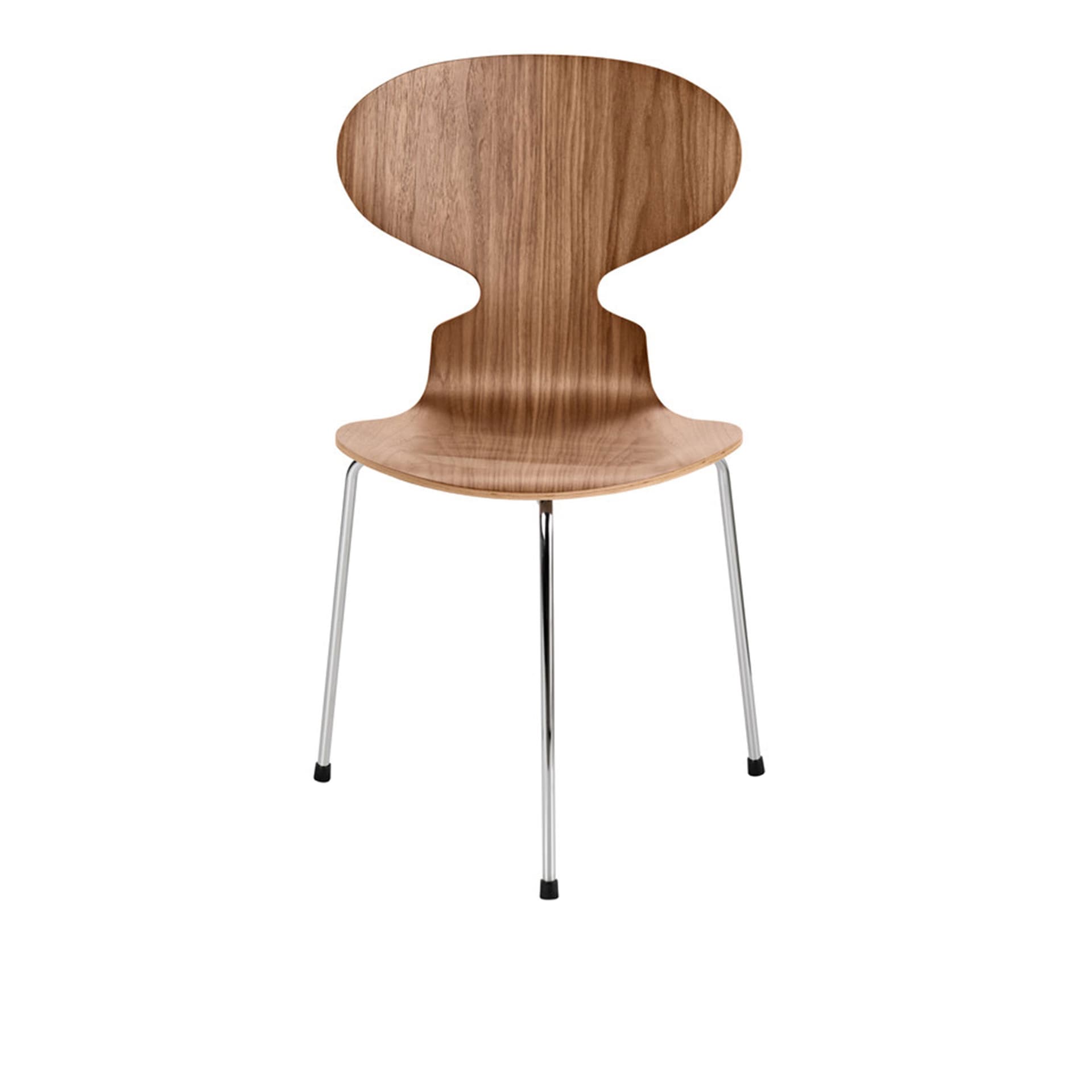 Fritz Hansen - Ant 3100 trefinér stålstativ krom valnøttfiner - Spisestoler - Arne Jacobsen - Tre farget - Metall/Tre