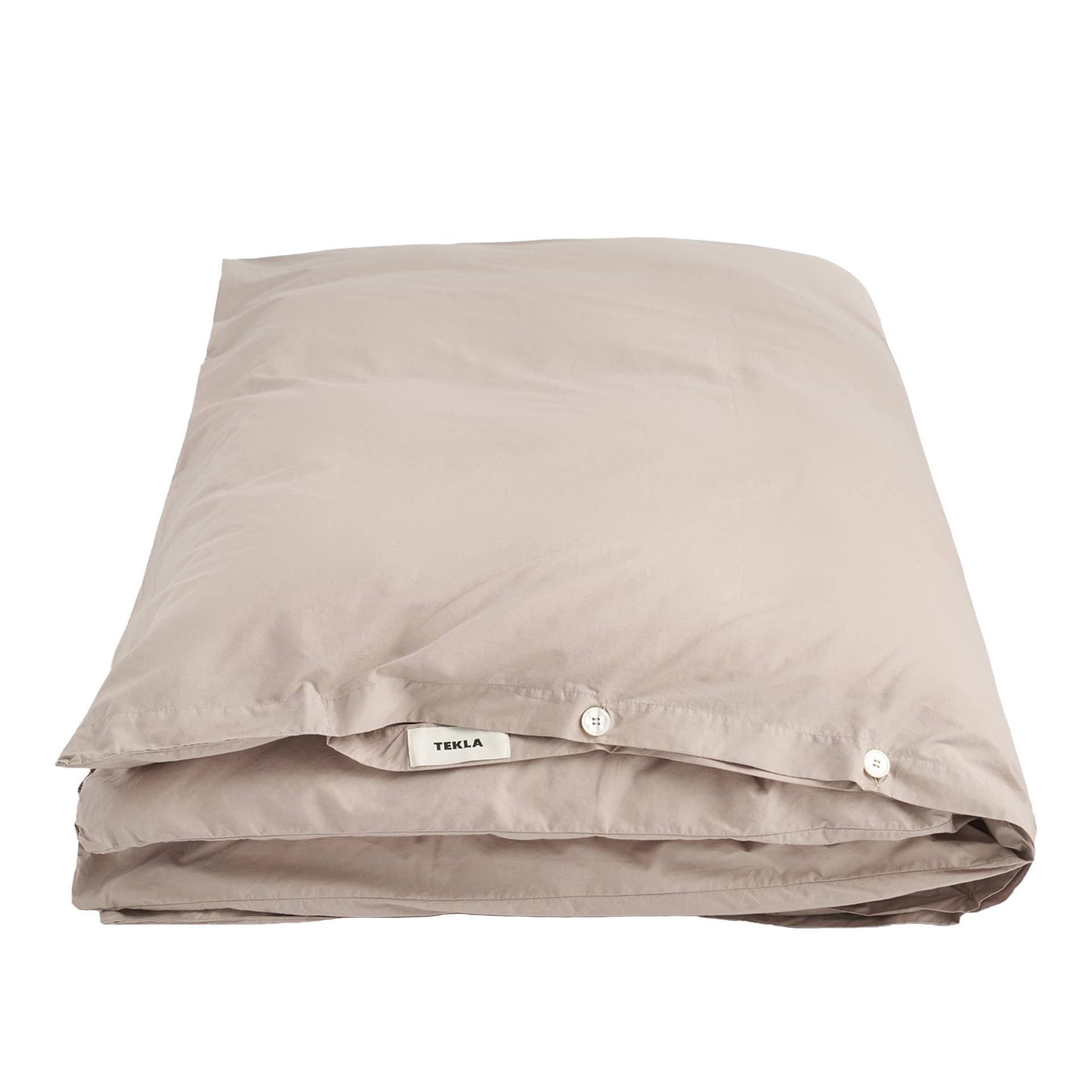 Tekla - Percale påslakan enfärgat 220x220cm clay - Dynetrekk - Brun