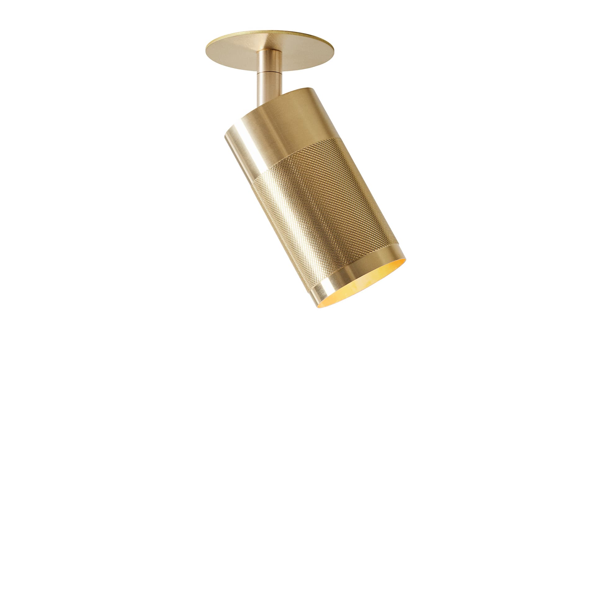 Thorup Copenhagen - Thorup Copenhagen Patrone Recessed Ceiling Spot w. Coverplate, Solid Brass, 120 mm - Spotlights - Kasper Thorup - Gull - Metall