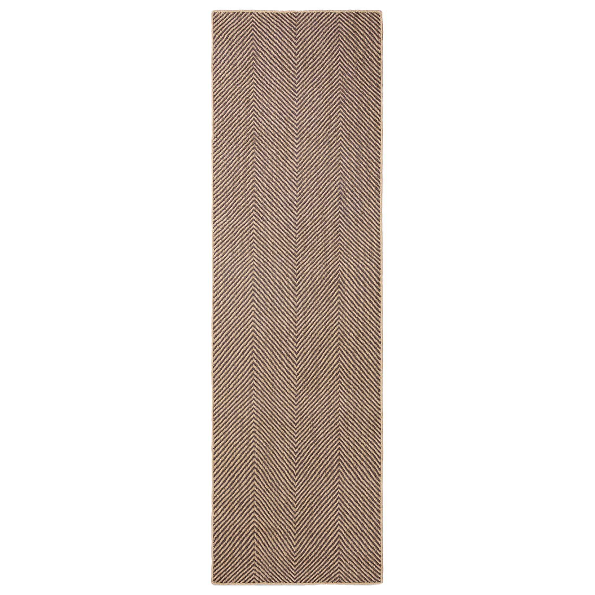 Nordic Knots - Jute Herringbone Natural/Brown 75x250 cm - Mønstrede tepper - Brun - Jute