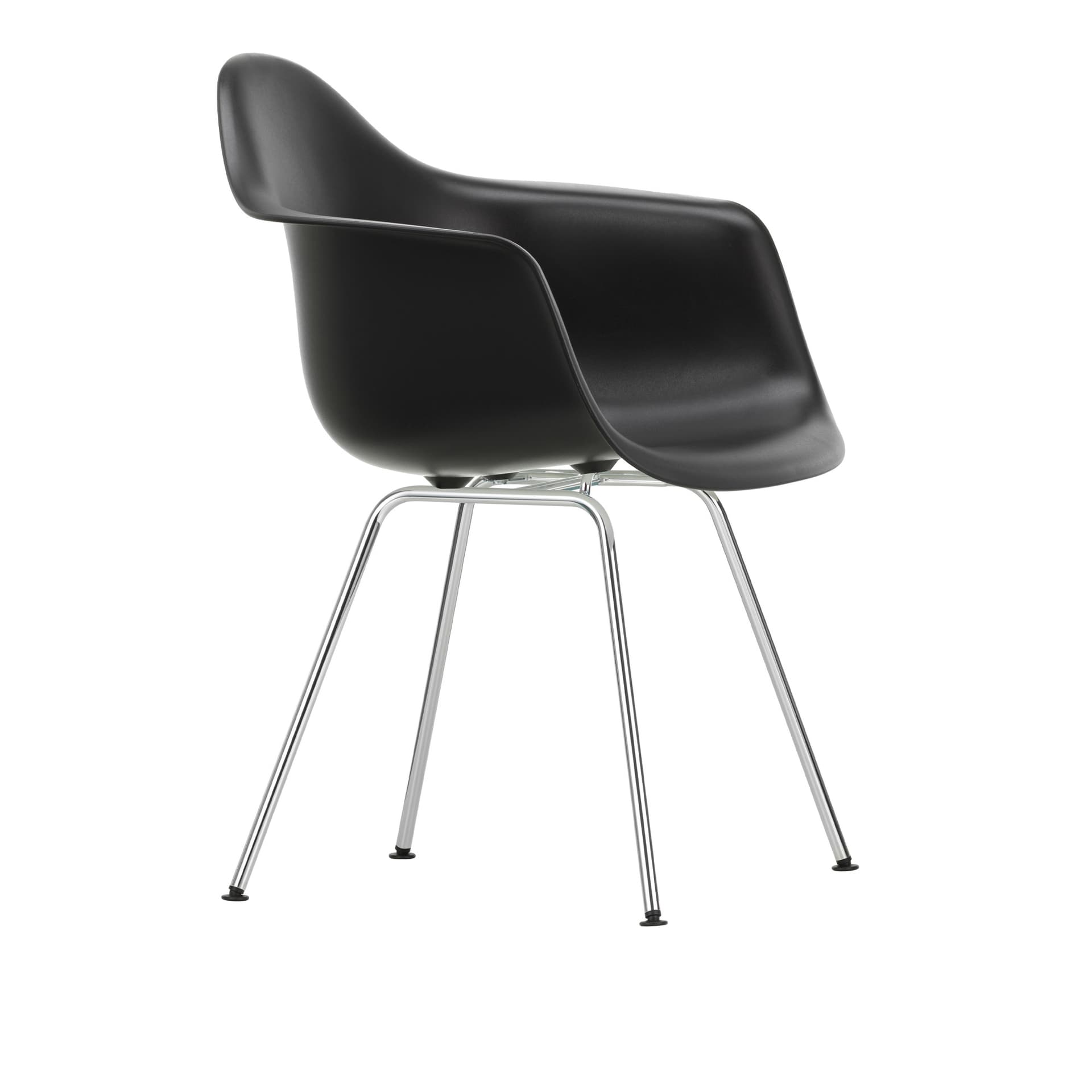 Vitra - Eames Plastic Armchair DAX - 12 Deep Black - Chrome Base - Spisestoler - Charles & Ray Eames - Svart - Metall/Plast
