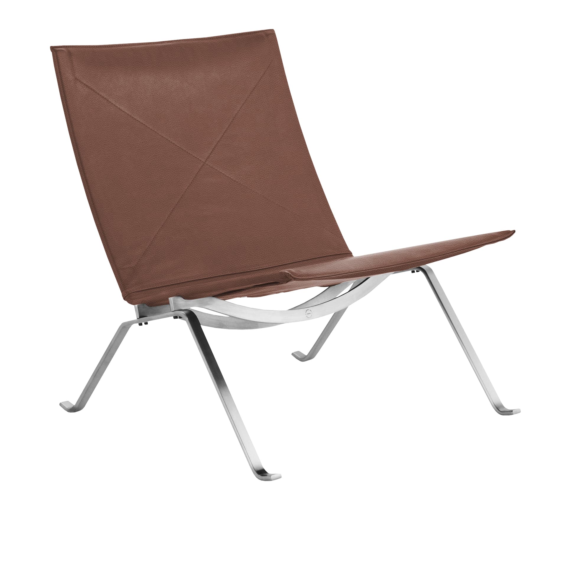 Fritz Hansen - PK22, Läder, Aura Cognac - Lenestoler - Poul Kjærholm - Brun - Lær/Metall