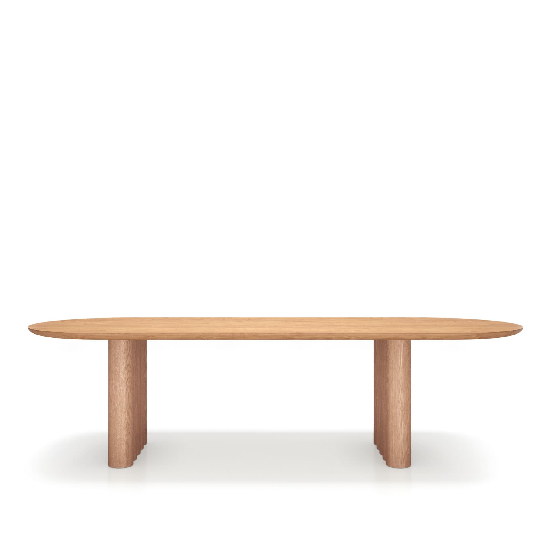 Dk3 - Plush Table Oval 30mm tabletop 130mm legs  L270 x W100 x H72 cm  Max 2 extension leaves Oak - oil - Spisebord - Jacob Plejdrup - Beige - Tre