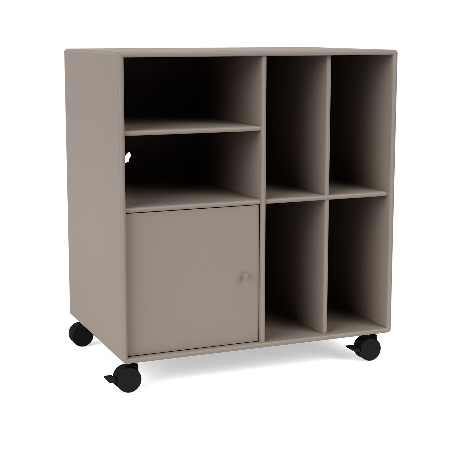 Montana - SPIN II Vinyl Storage, 05-CastorsCR70Black, 141 Truffle - Quickship - Oppbevaringsskap - Peter J. Lassen - Beige