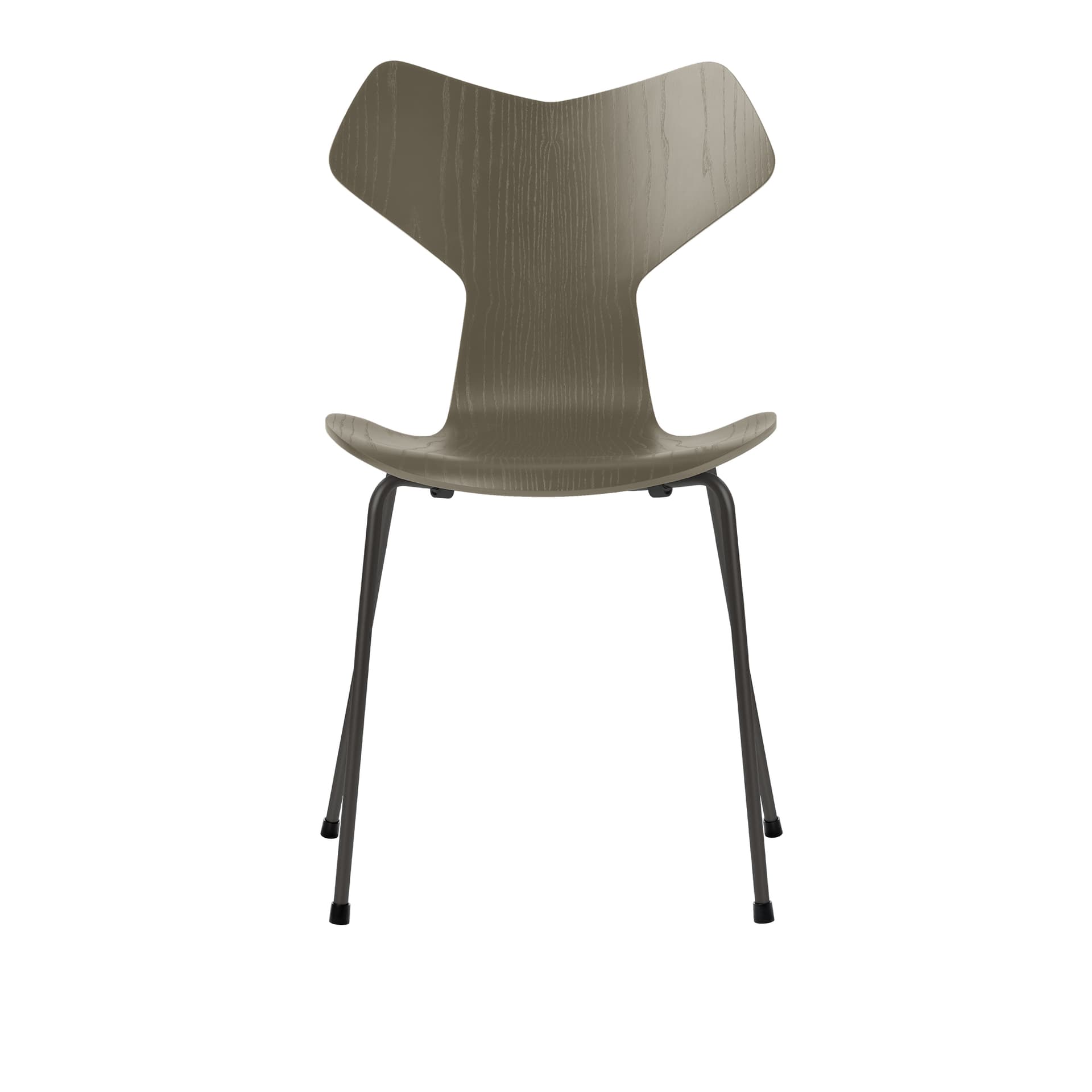 Fritz Hansen - Grand Prix 3130 Olive Green Färgad Ask/Warm Graphite - Spisestoler - Arne Jacobsen - Beige,Grå - Metall/Tre