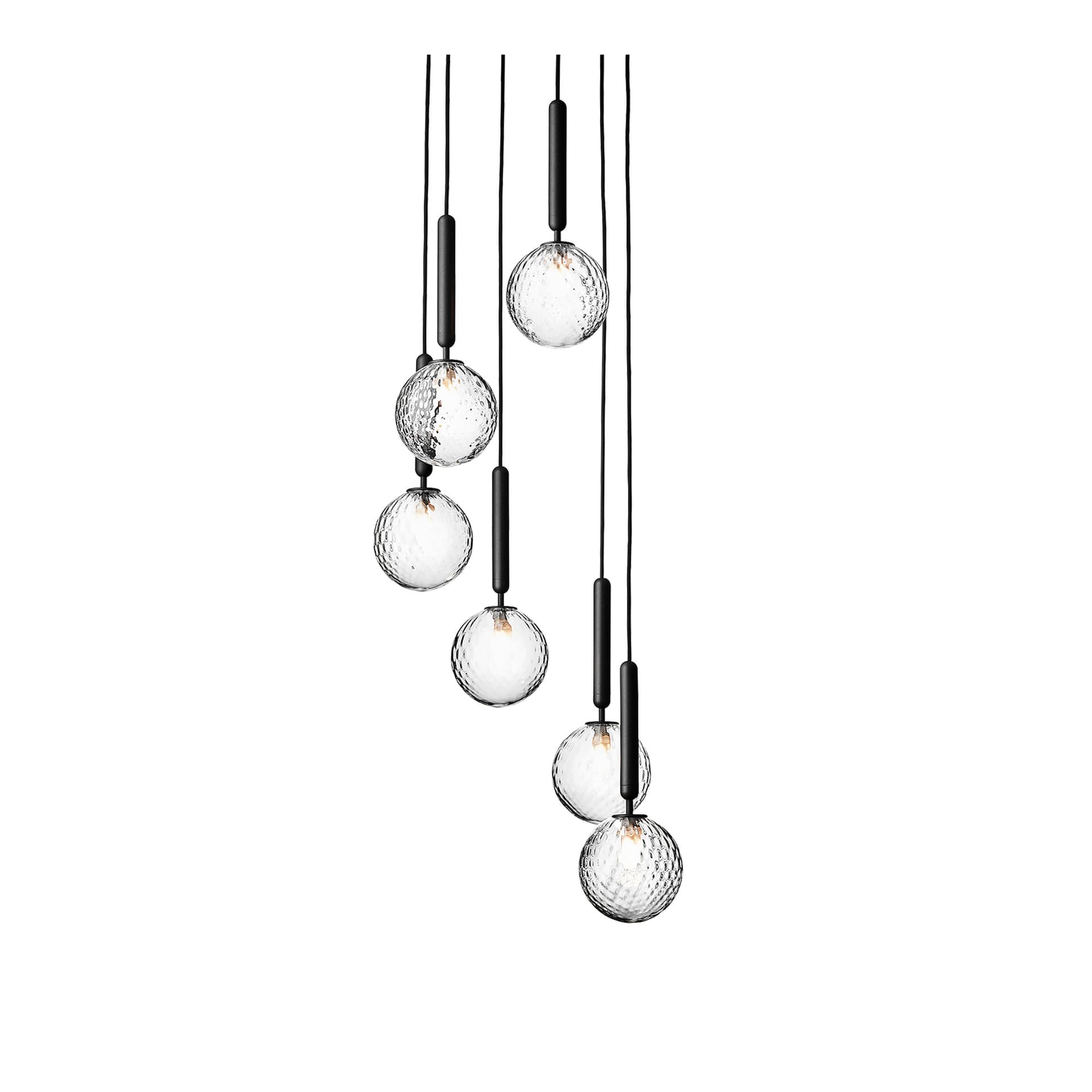 Nuura Aps - Miira 6 lysekrone, Ø 35 cm, grå/klar, 6 lyskilder Nuura