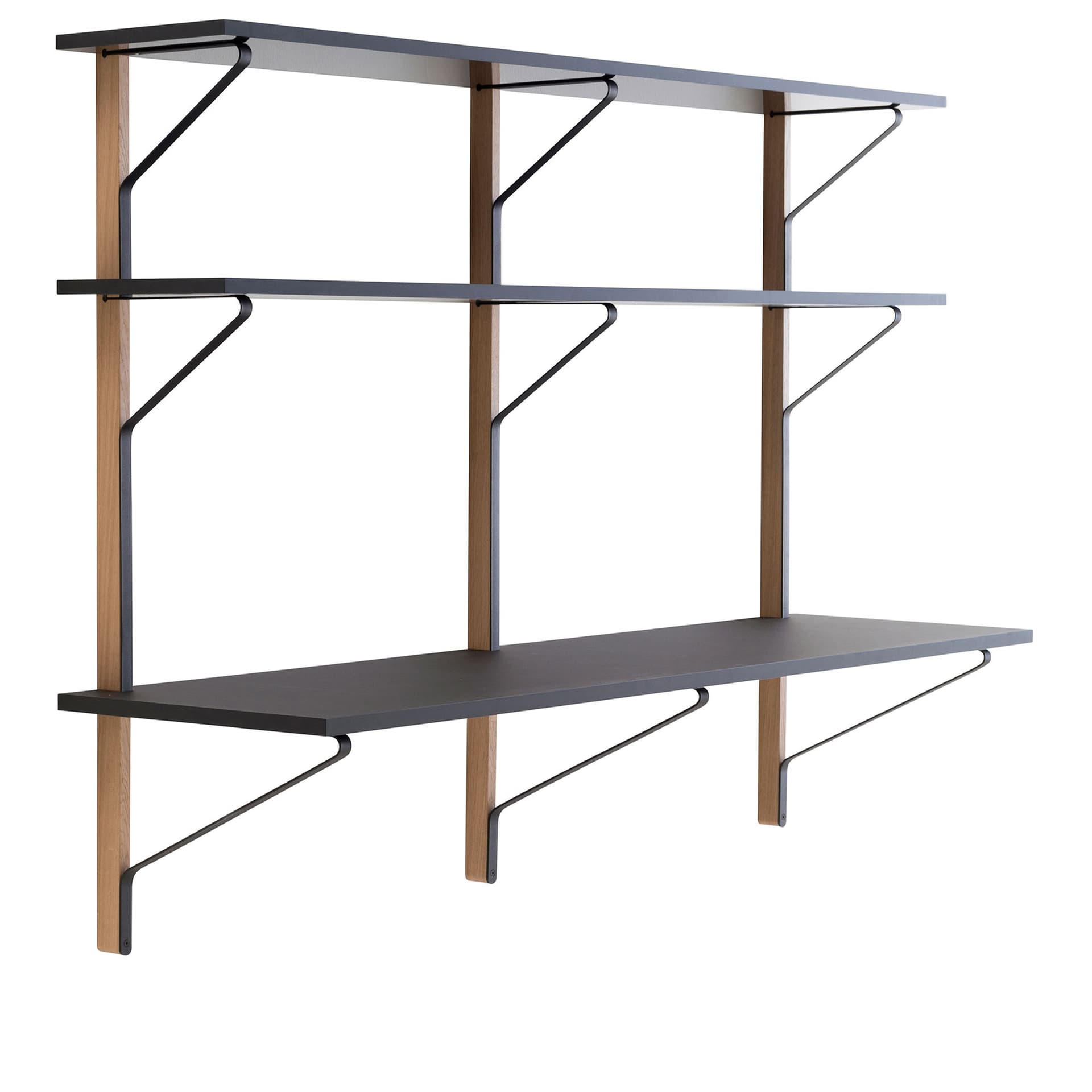 Artek - Kaari Shelf With Desk REB 010 - Vegghyller - Ronan & Erwan Bouroullec - Svart - Metall/Tre/Syntetisk materiale