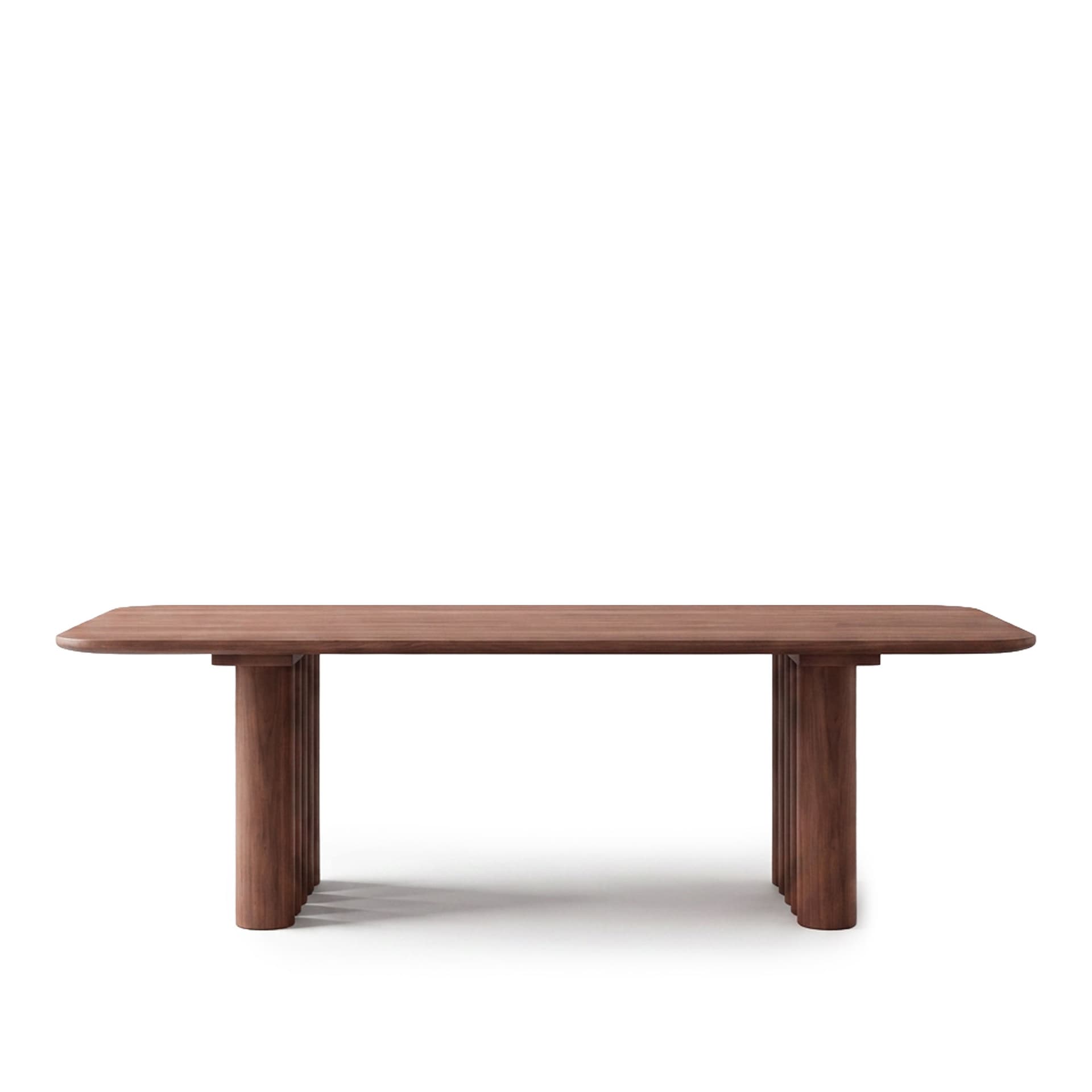 Dk3 - Plush Table Rectangular 30mm tabletop 130mm legs  L200 x W100 x H72 cm  Max 2 extension leaves Walnut - oil - Spisebord - Brun