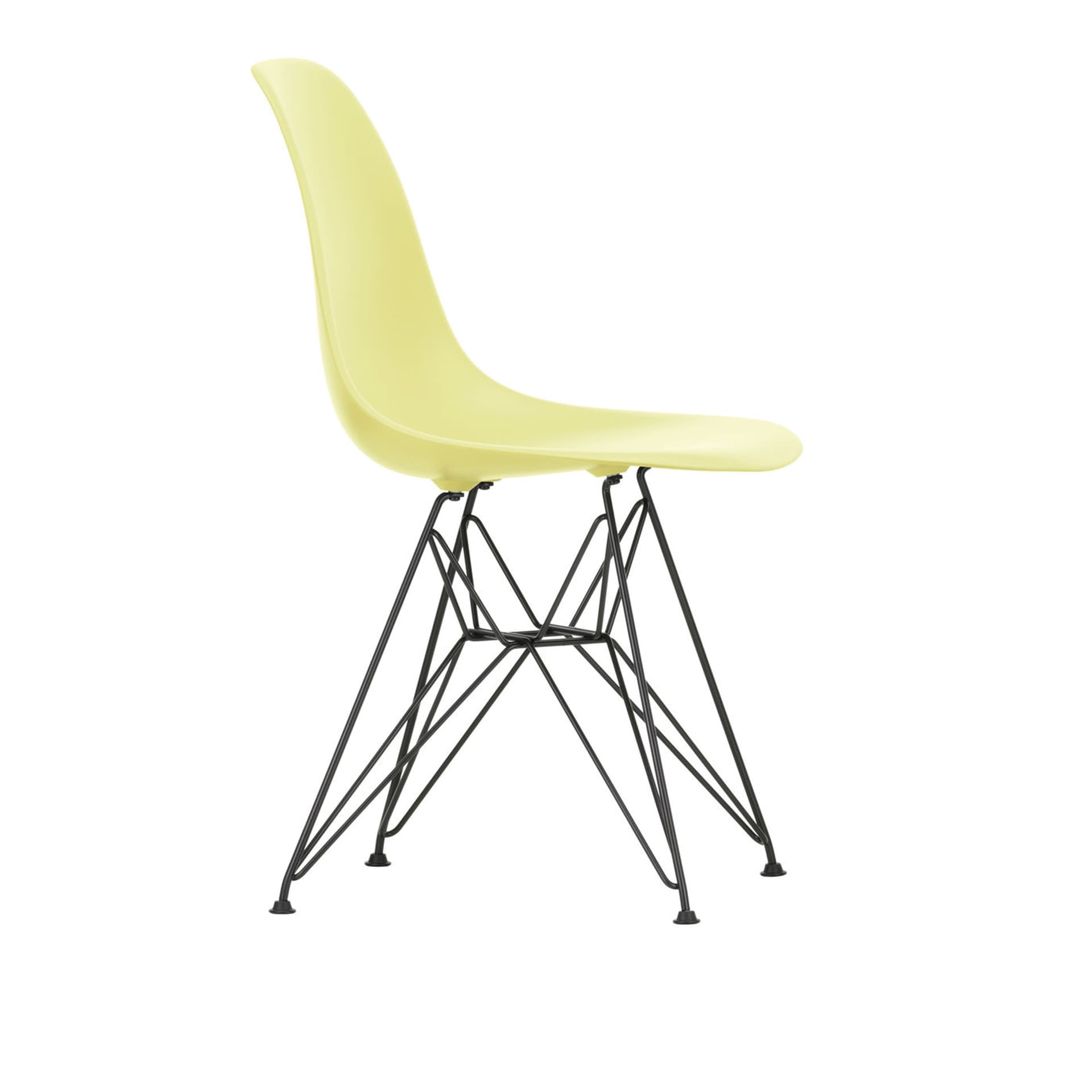Vitra - Eames RE Plastic Chair DSR 92 Citron Basic Dark Base - Spisestoler - Charles & Ray Eames - Gul - Metall/Plast