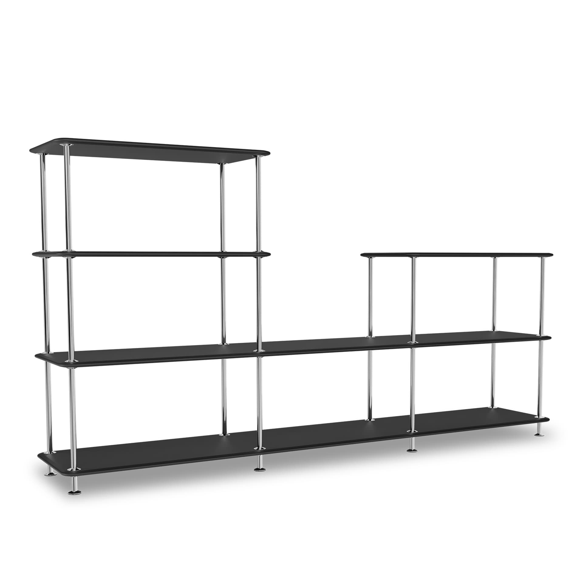 Montana - Montana Free 312000 207-Blackstructure 44C-Chrome - Hyller & Hyllesystem - Jakob Wagner - Svart - Metall/Tre