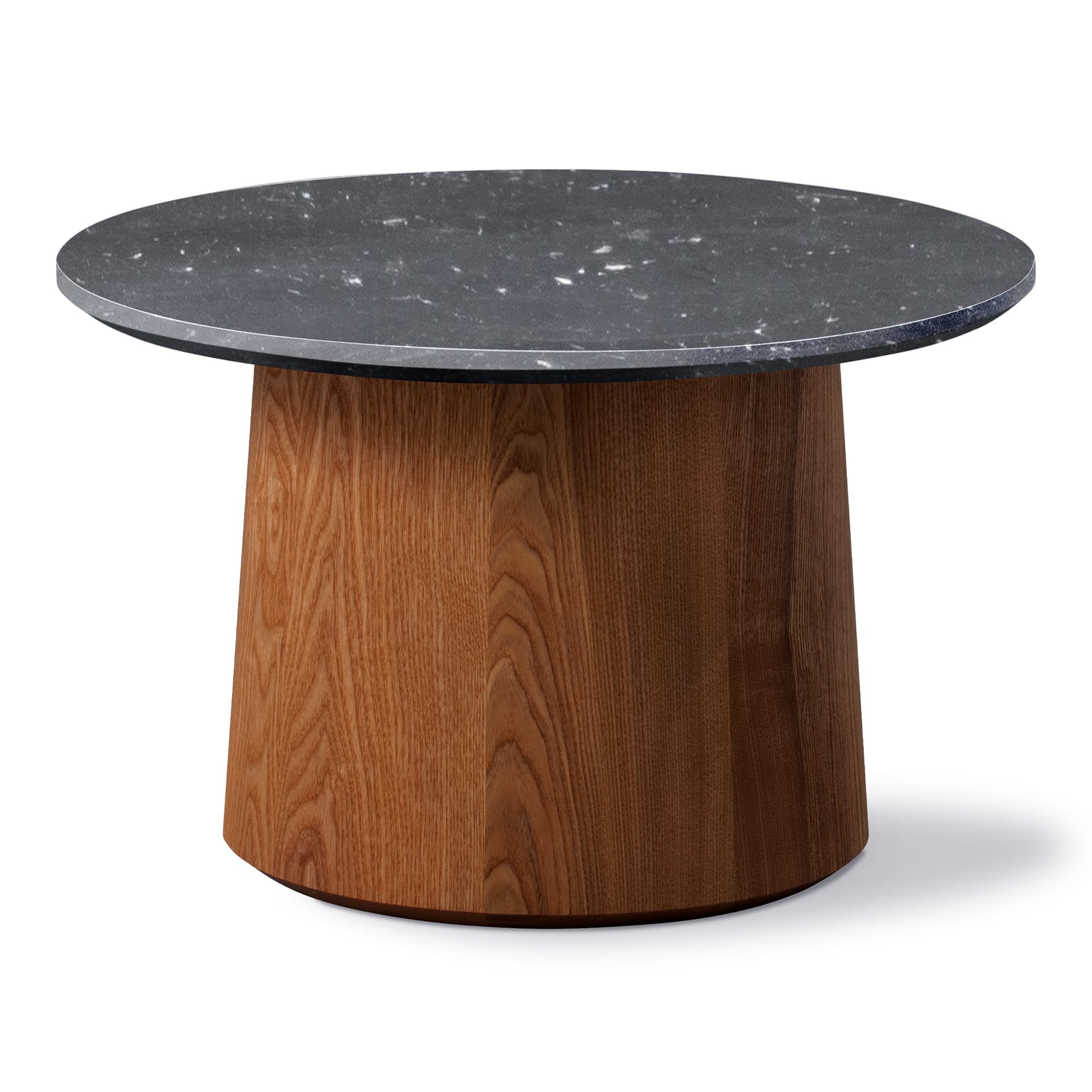 Fredericia Furniture - Niveau Coffee table Ø45 - Black Marquina - Ash brown stained oil treated - Ø45 cm - height 29 cm - Småbord & sidebord - Cecilie Manz - Svart