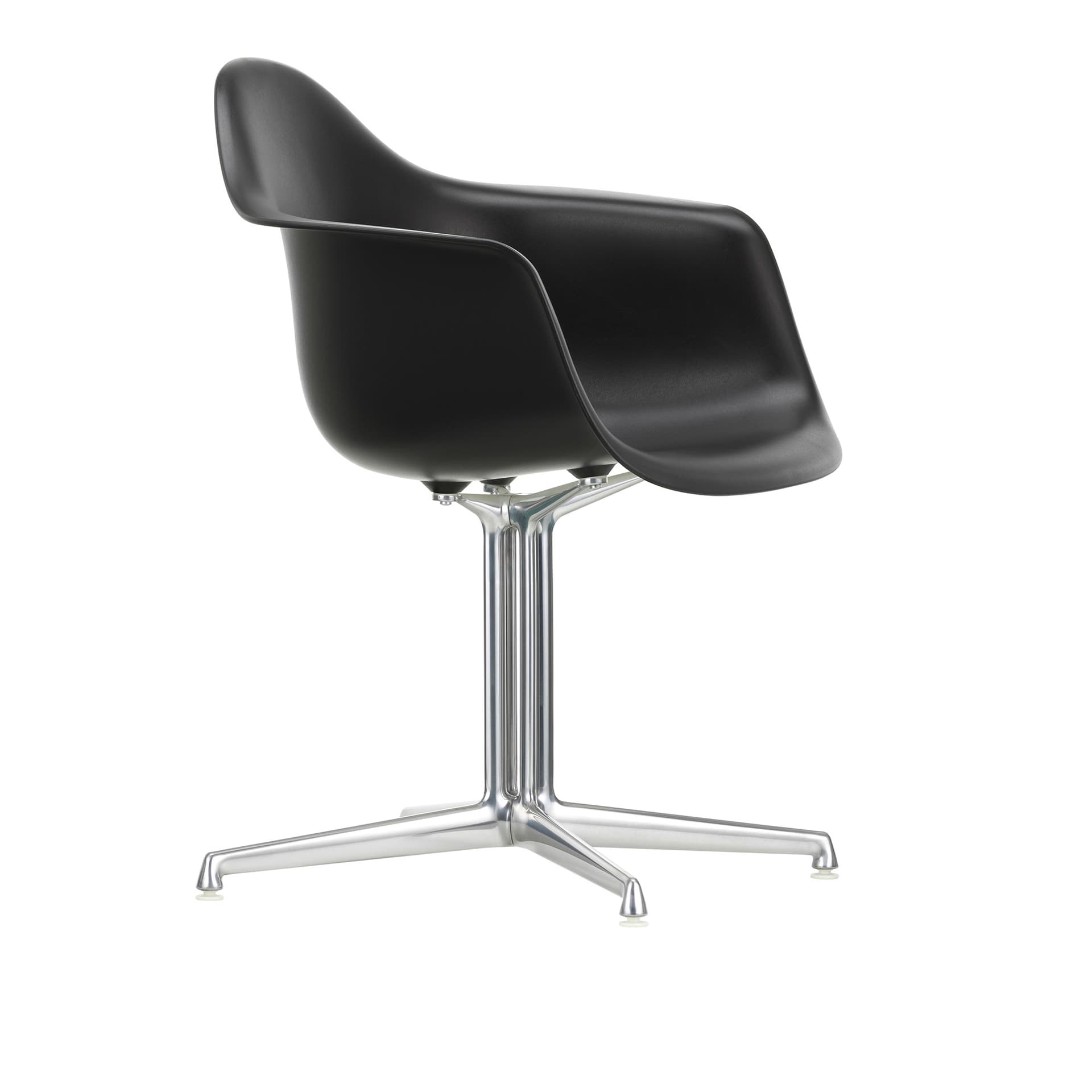 Vitra - Eames Plastic Armchair DAL - 12 Deep Black - Aluminium Polished - Kontorstoler - Charles & Ray Eames - Svart - Metall/Plast