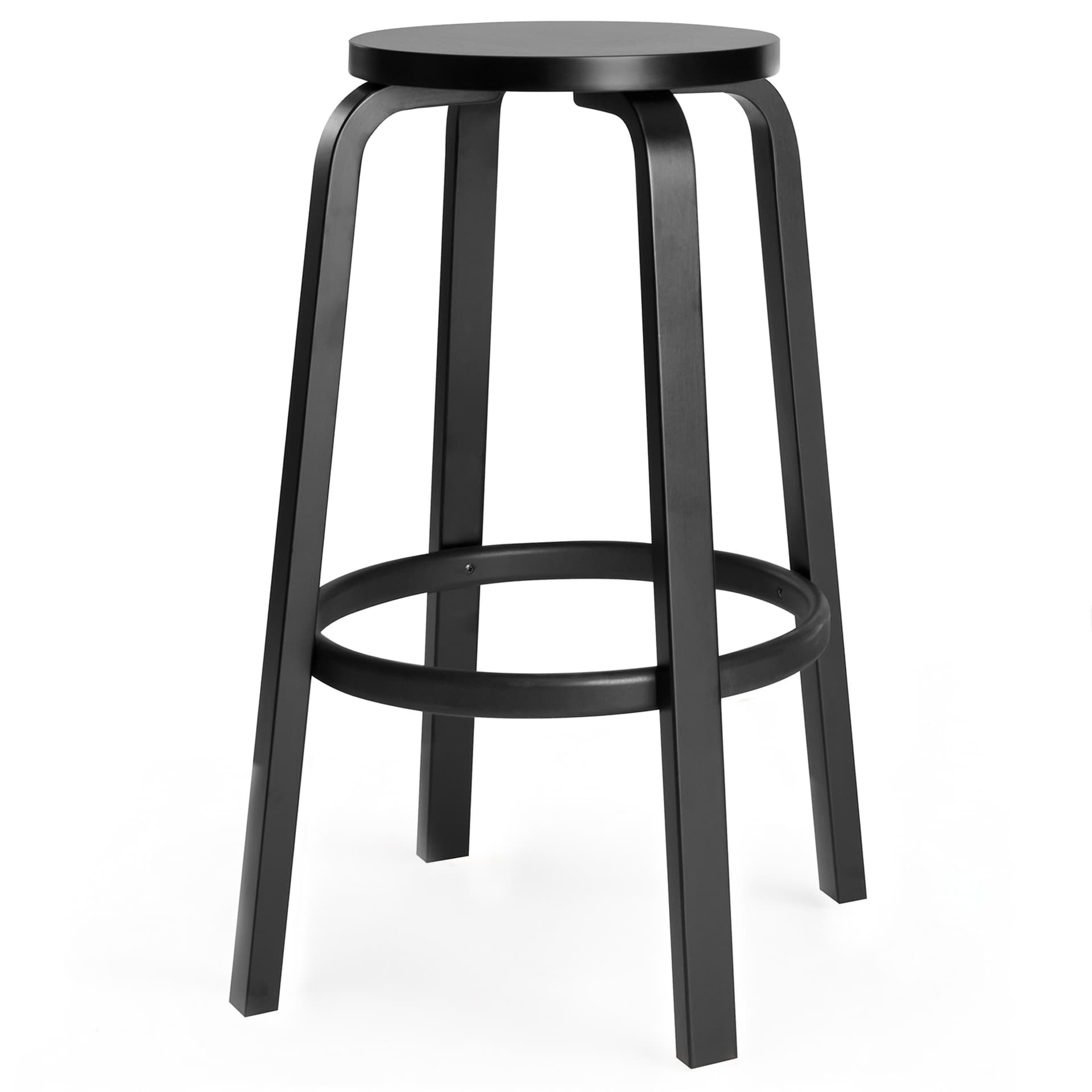 Artek - Barstol 64, 75 cm, Helt svartlackad - Barstoler & barkrakker - Alvar Aalto - Svart - Tre
