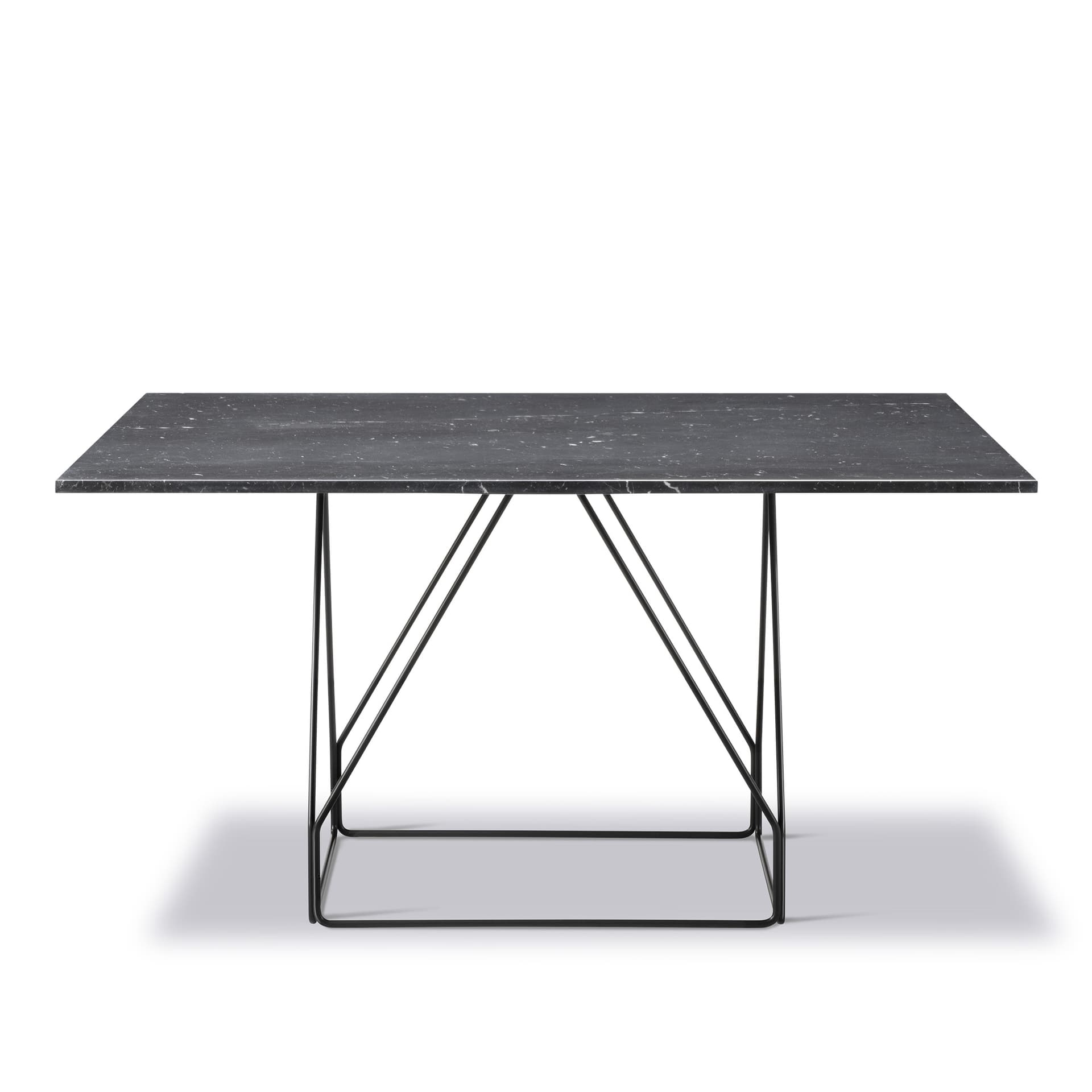 Fredericia Furniture - JG Table - 140x140 cm - Black Marquina - Black lacquer - Spisebord - Jørgen Gammelgaard