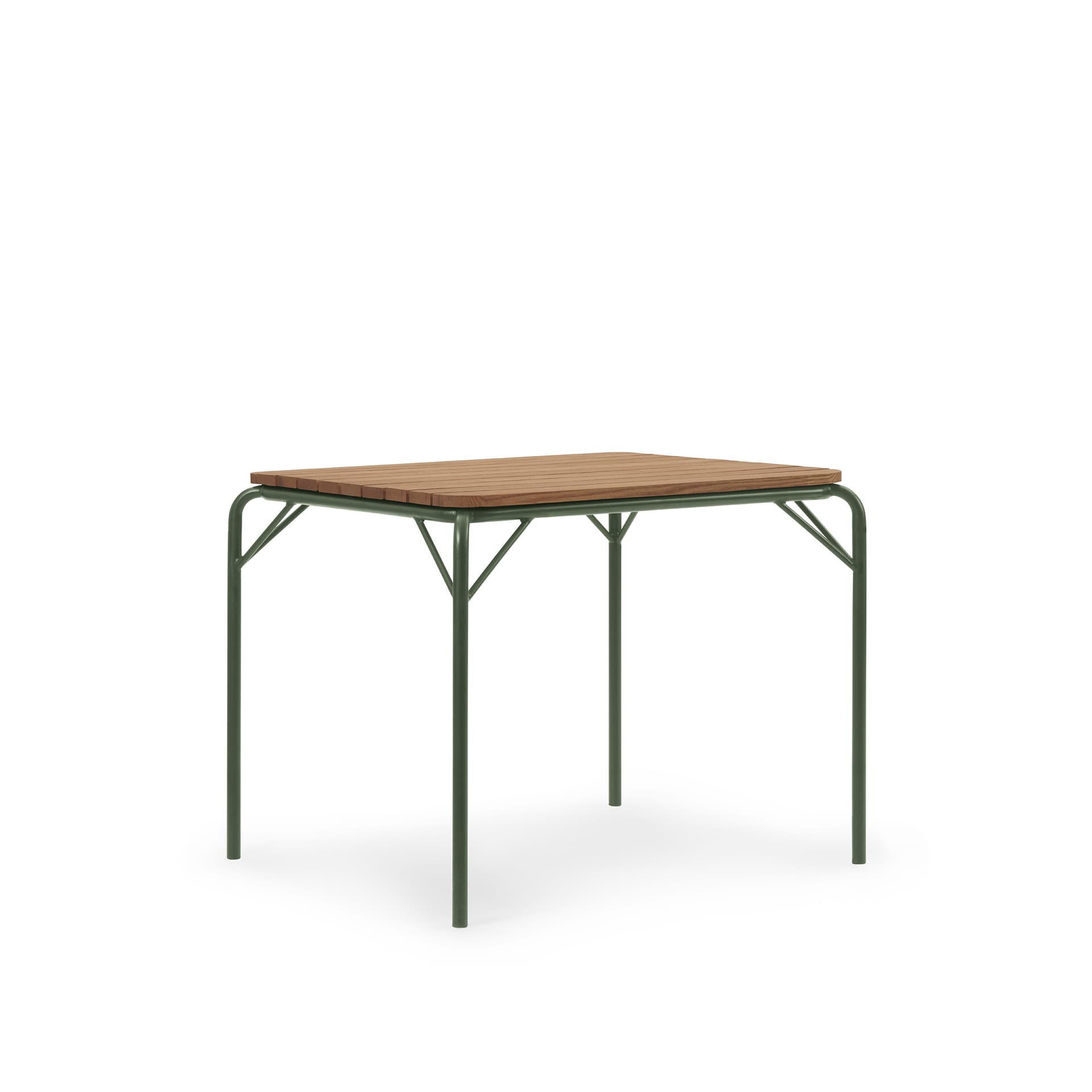 Normann Copenhagen - Vig Table 90 x 80 cm Robinia - Dark Green - Utendørs spisebord - Simon Legald - Grønn - Metall/Tre