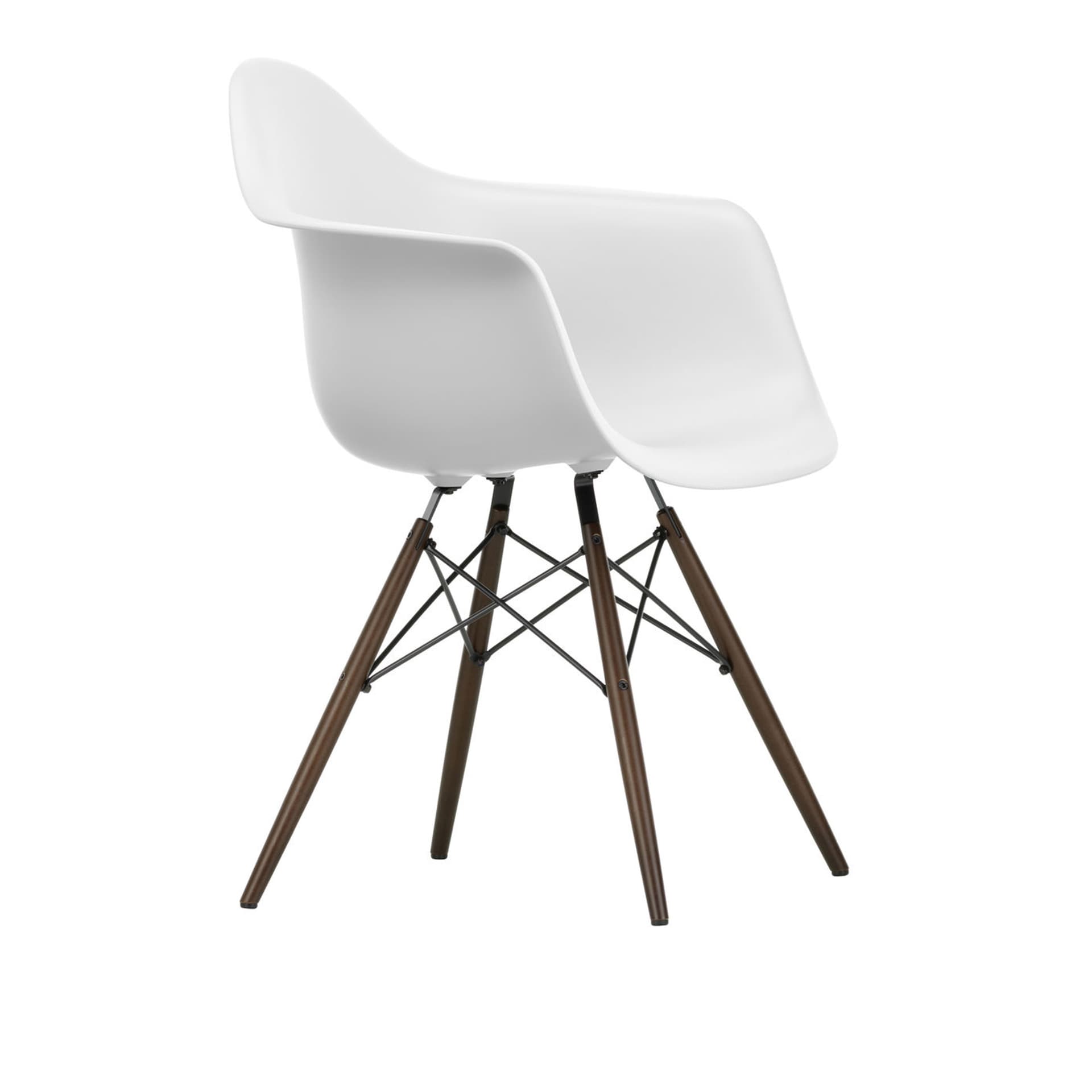 Vitra - Eames RE Plastic Armchair DAW 85 Cotton White, Dark Maple - Spisestoler - Charles & Ray Eames - Hvit - Metall/Plast