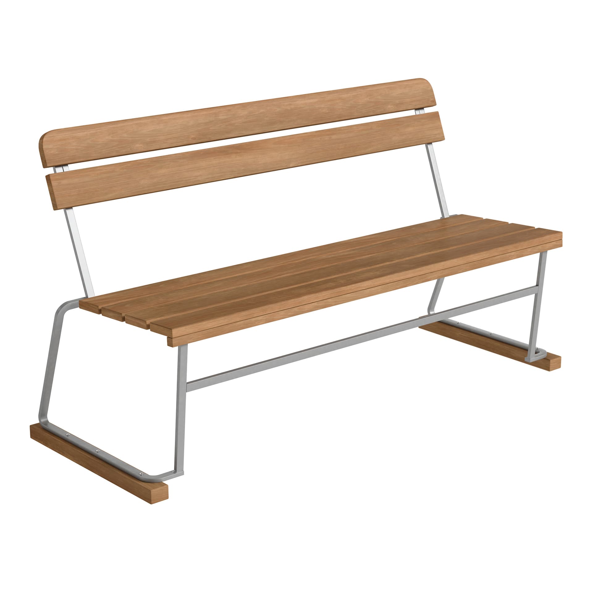 Grythyttan Stålmöbler - Sofa 3 Untreated Teak With Hot Galvanized Steel Base - Hagebenker & sofaer - Tre farget