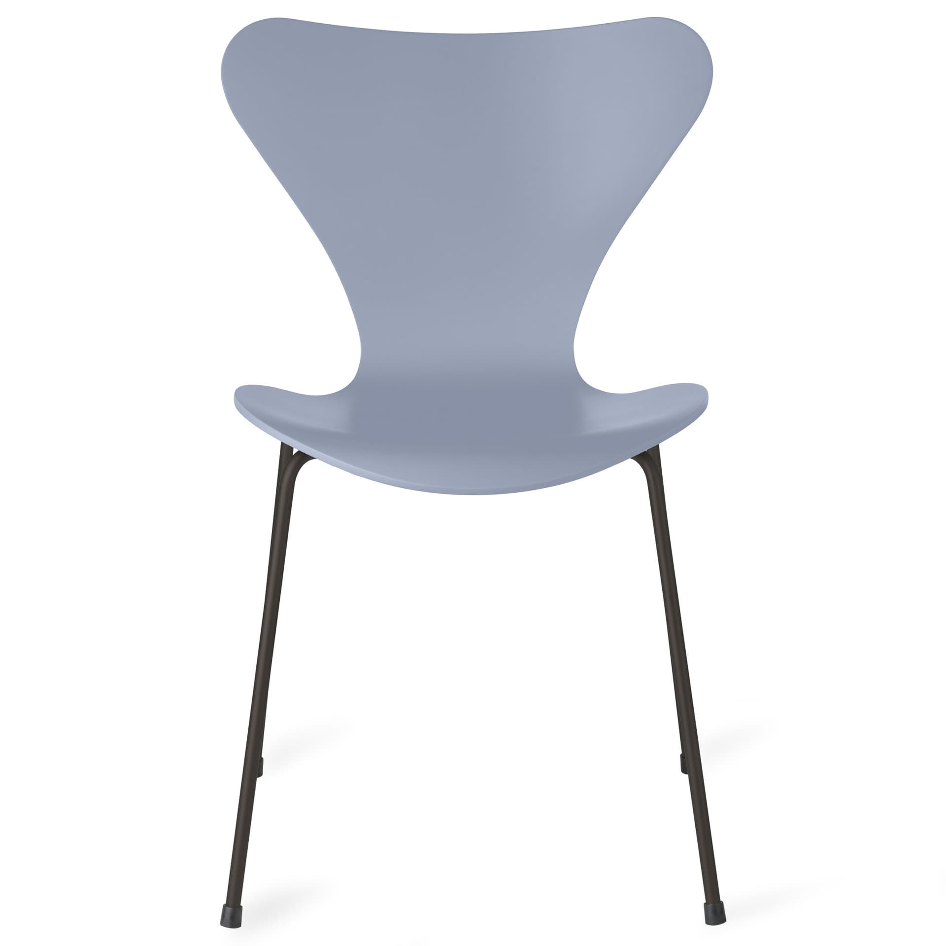 Fritz Hansen - Series 7 stol 3107 bøkfiner stålunderstell varm grafitt lavender blue - Spisestoler - Arne Jacobsen - Blå - Metall/Tre