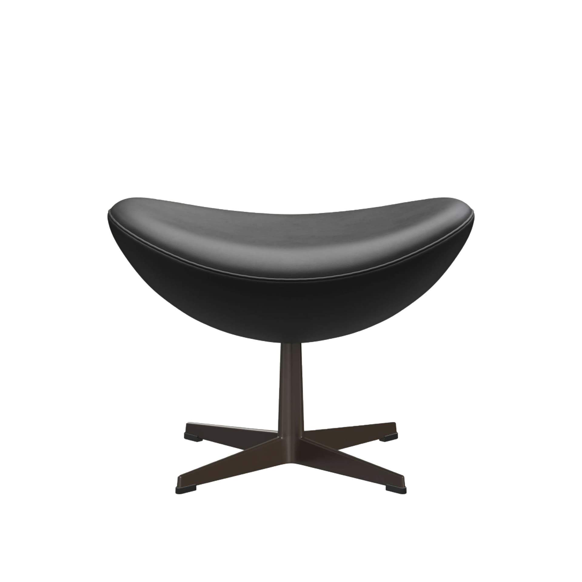 Fritz Hansen - 3127 Ägget Fotpall, Essential Black Leather Brown bronze - Skamler & Taburetter - Arne Jacobsen - Brun - Lær/Metall/Syntetisk materiale