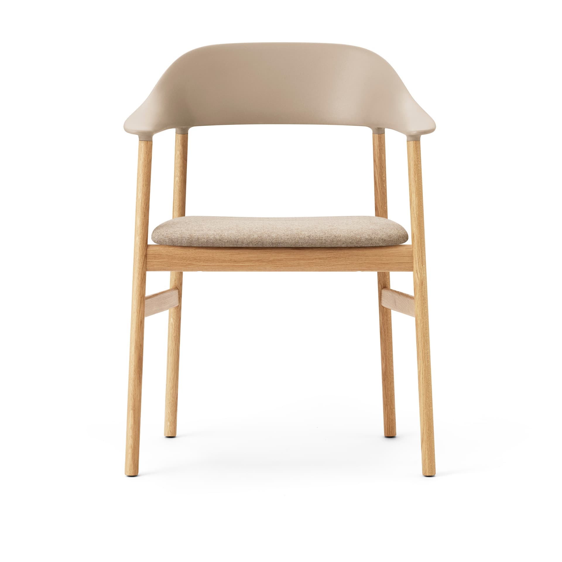 Normann Copenhagen - Herit Armchair Upholstery Oak Synergy Sand - Spisestoler - Simon Legald - Beige - Lær/Tre/Plast