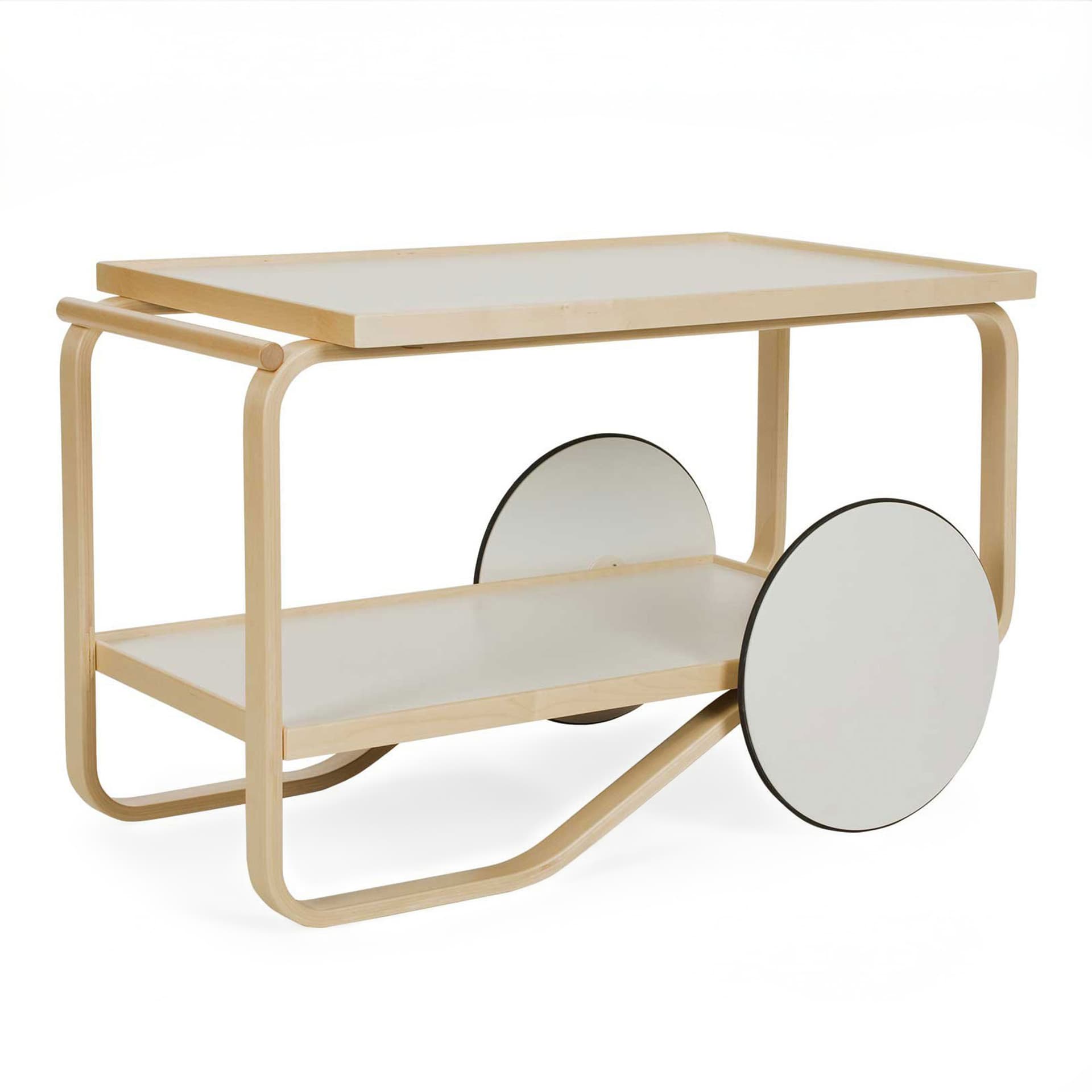 Artek - Serveringsvagn 901 - Vita laminathyllor - Serveringsvogner - Alvar Aalto - Hvit - Naturlig materiale/Tre