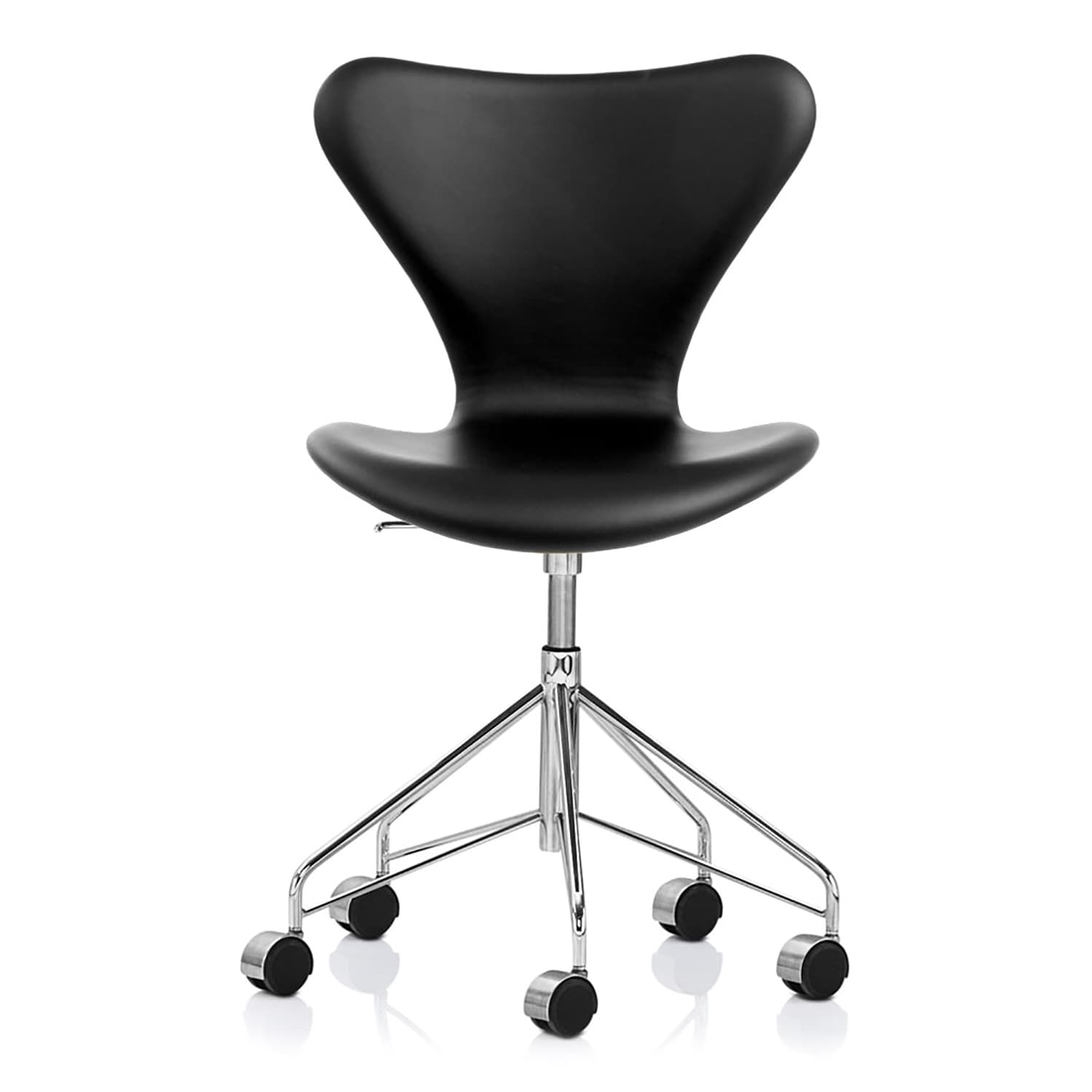 Fritz Hansen - Sjuan 3117 Helklädd Läder Essential Black - Kontorstoler - Arne Jacobsen - Svart
