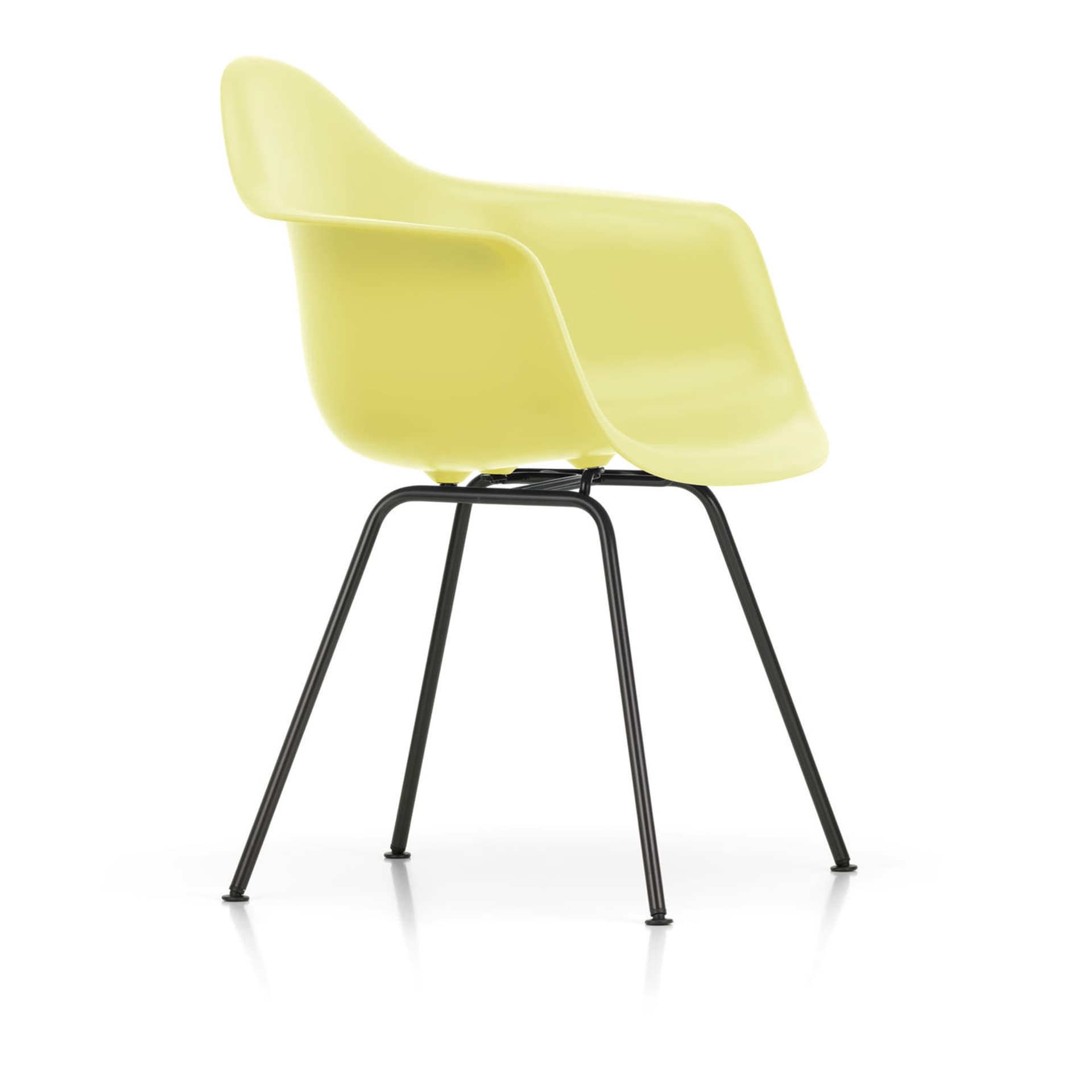 Vitra - Eames RE Plastic Armchair DAX 92 Citron, Basic Dark Base - Spisestoler - Charles & Ray Eames - Gul - Metall/Plast