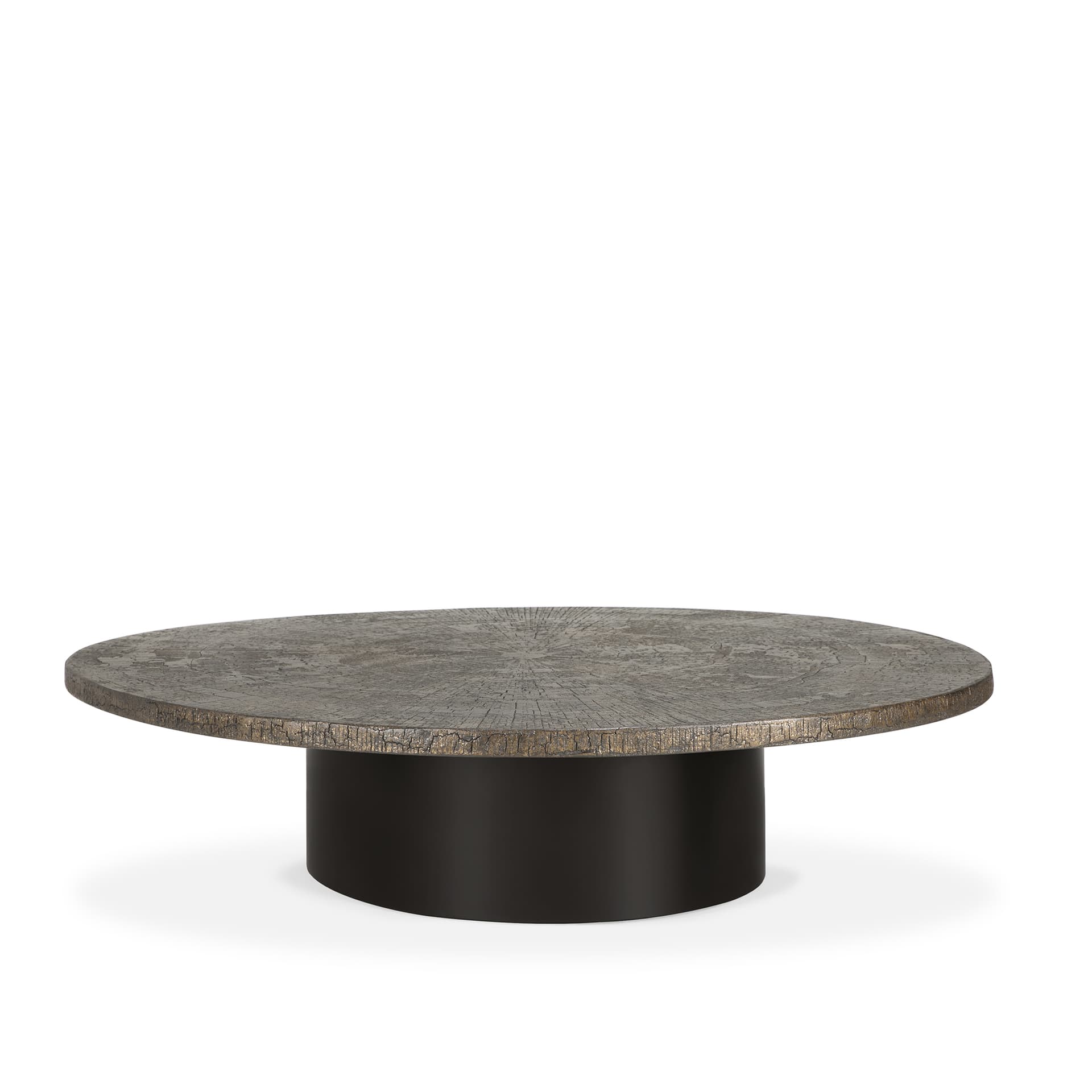Ethnicraft - Slice Coffee Table - Minerals - Whisky - Oval 138 x 123 x 33 - Sofabord - Svart - Metall