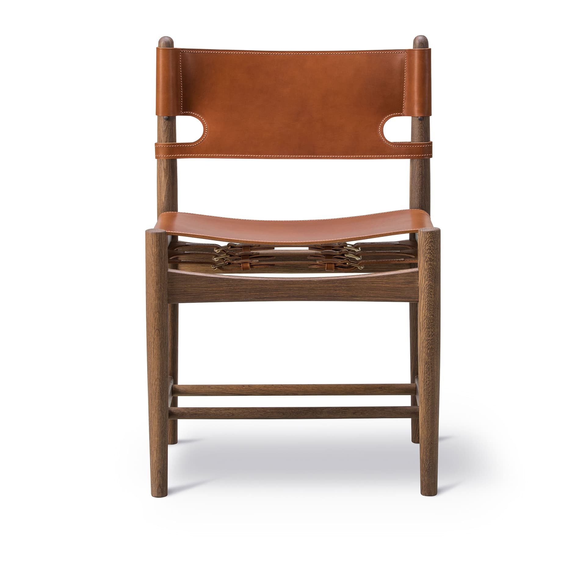 Fredericia Furniture - The Spanish Dining Chair Rökt ek / Cognac läder - Spisestoler - Børge Mogensen - Brun - Lær/Tre