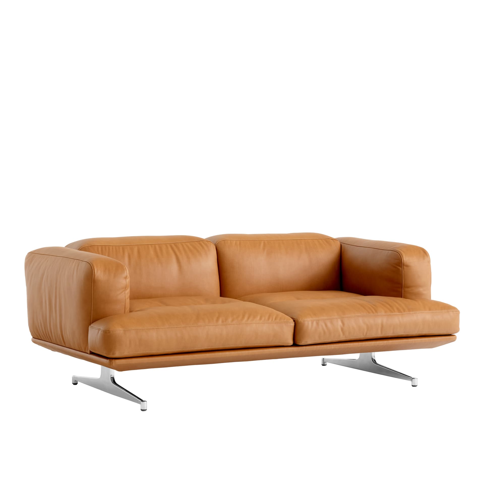 &Tradition - Inland AV22 2-seters sofa polert aluminium ben cognac leather - Sofaer - Anderssen & Voll - Brun
