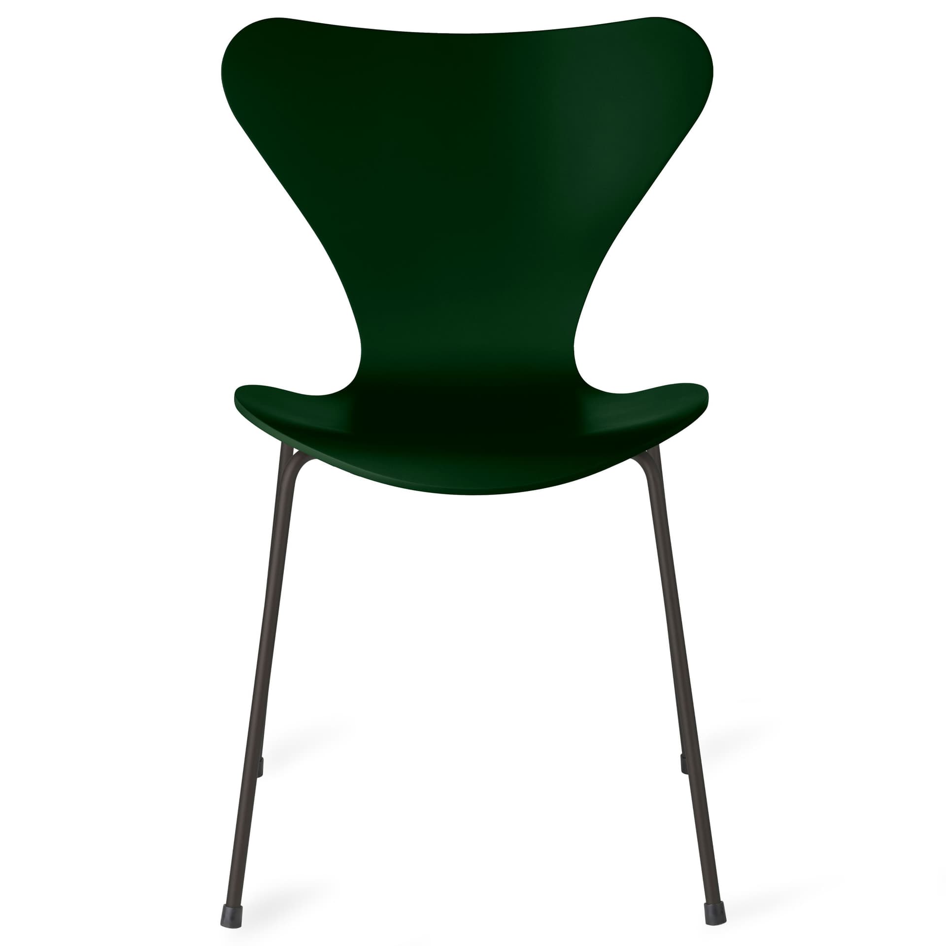 Fritz Hansen - Series 7 stol 3107 bøkfiner stålunderstell varm grafitt evergreen - Spisestoler - Arne Jacobsen - Grønn - Metall/Tre