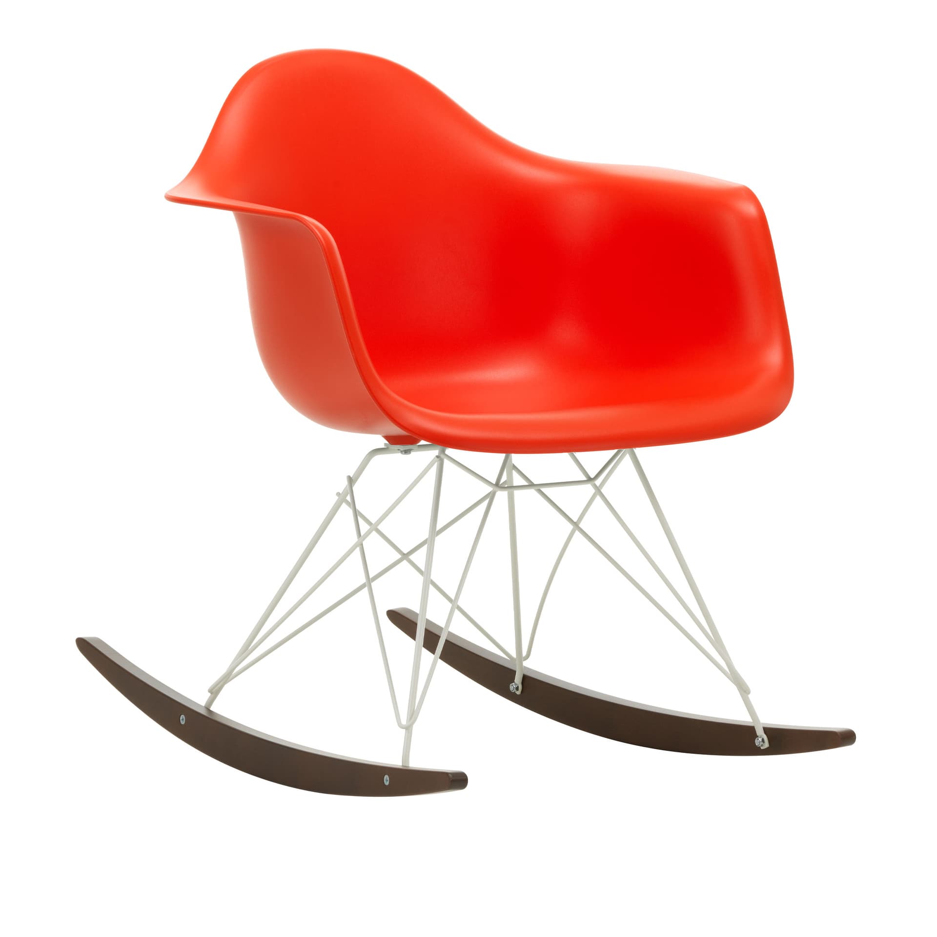 Vitra - Eames Plastic Armchair RAR - 03 Poppy Red - White Base - Dark Maple - Lenestoler - Charles & Ray Eames - Rød - Metall/Tre/Plast