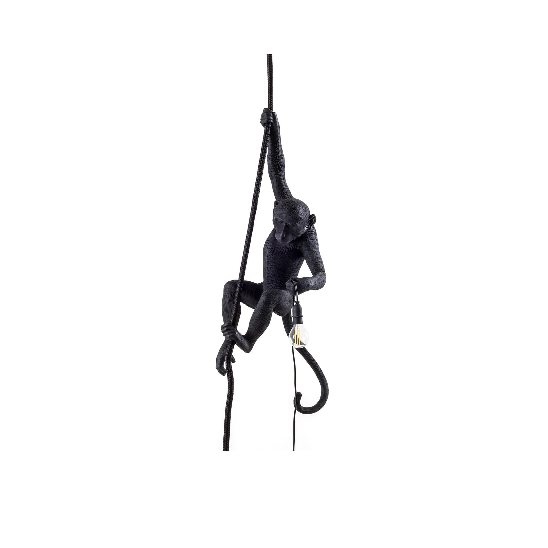 SELETTI - Monkey With Rope Utendørs Pendel Svart