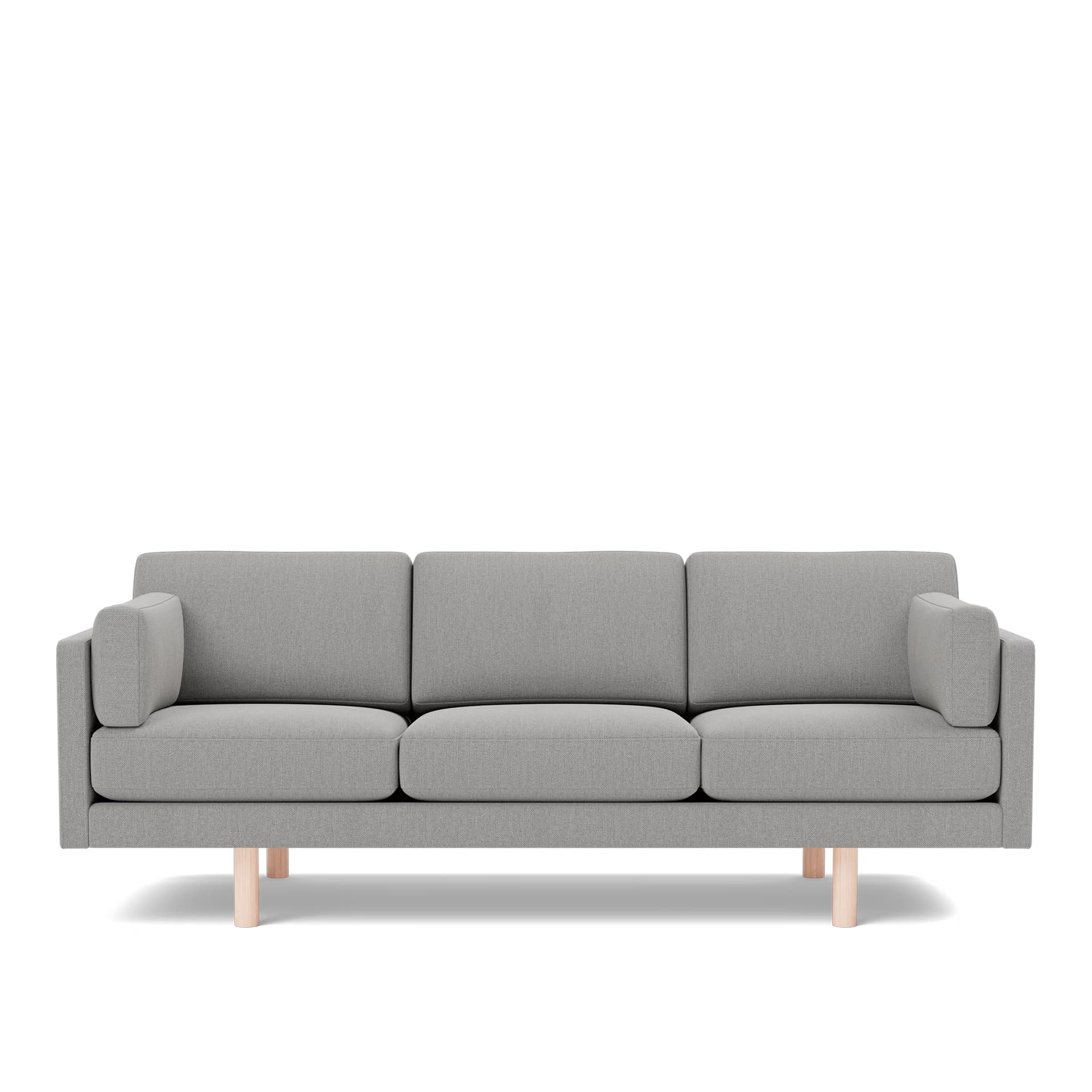 Fredericia Furniture - EJ220 Sofa - 3 seater - 212 cm - 3 cushions - Re-Wool 128 - Down wrap - without buttons - Oak soap treated - Sofaer - Erik Jørgensen - Tekstilmateriale