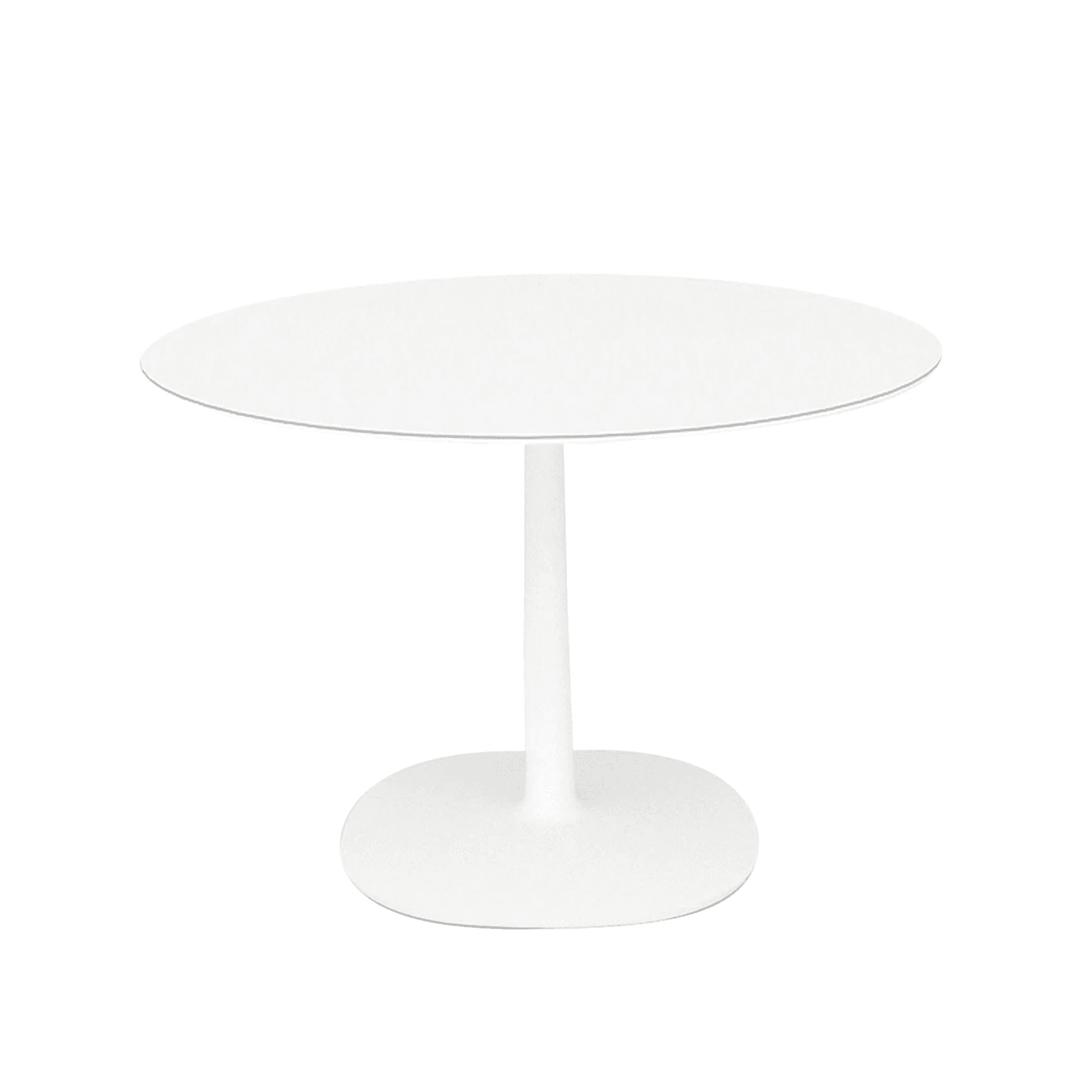 Kartell - Multiplo 4083 rundt bord Ø118 med stor firkantet understell og hvit glassplate - Spisebord - Antonio Citterio - Hvit - Glass/Metall
