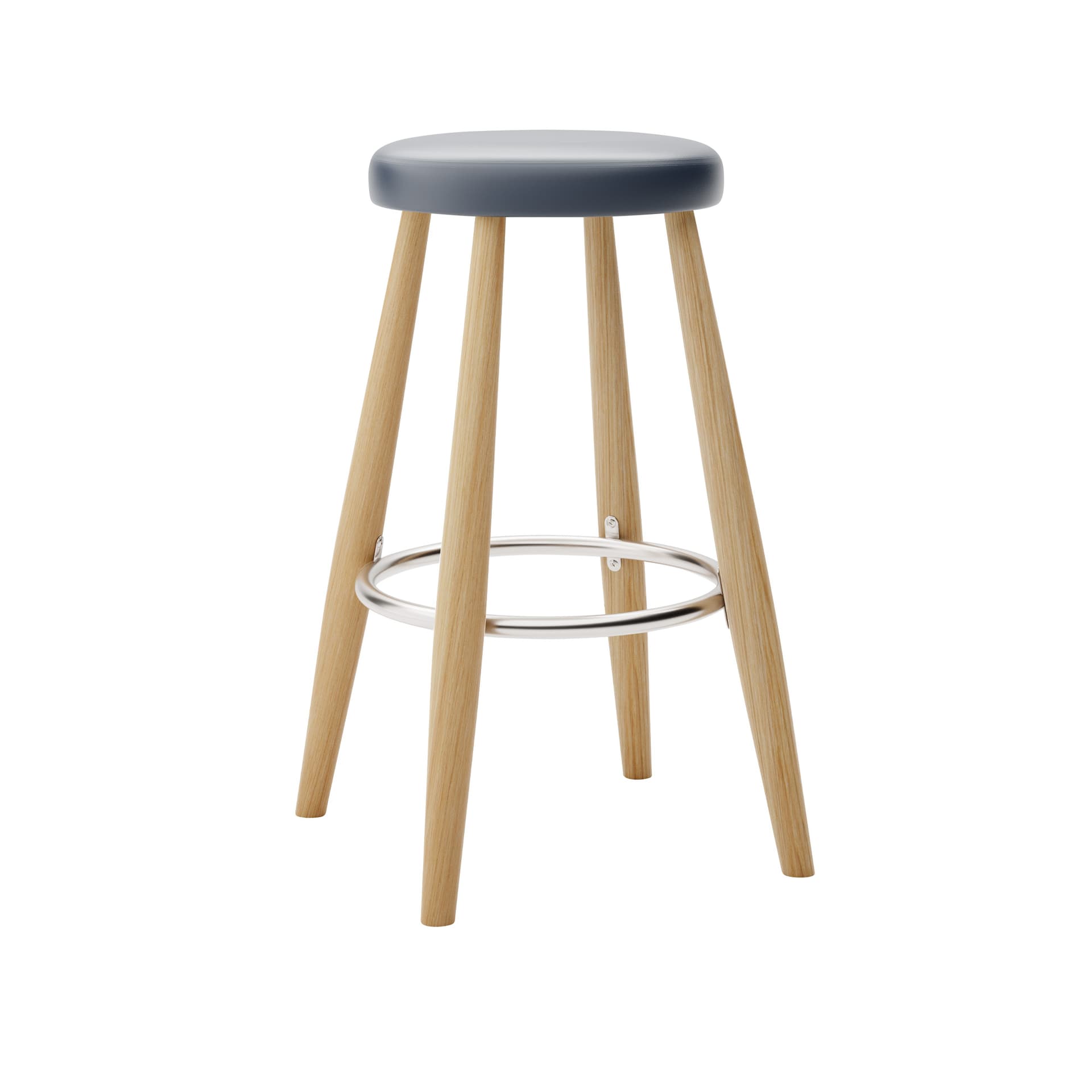 Carl Hansen - CH58 Low Stool, Oljad Ek, Lädergrupp B Thor - 350 - Barstoler & barkrakker - Hans J. Wegner - Tre farget - Lær/Metall/Tre