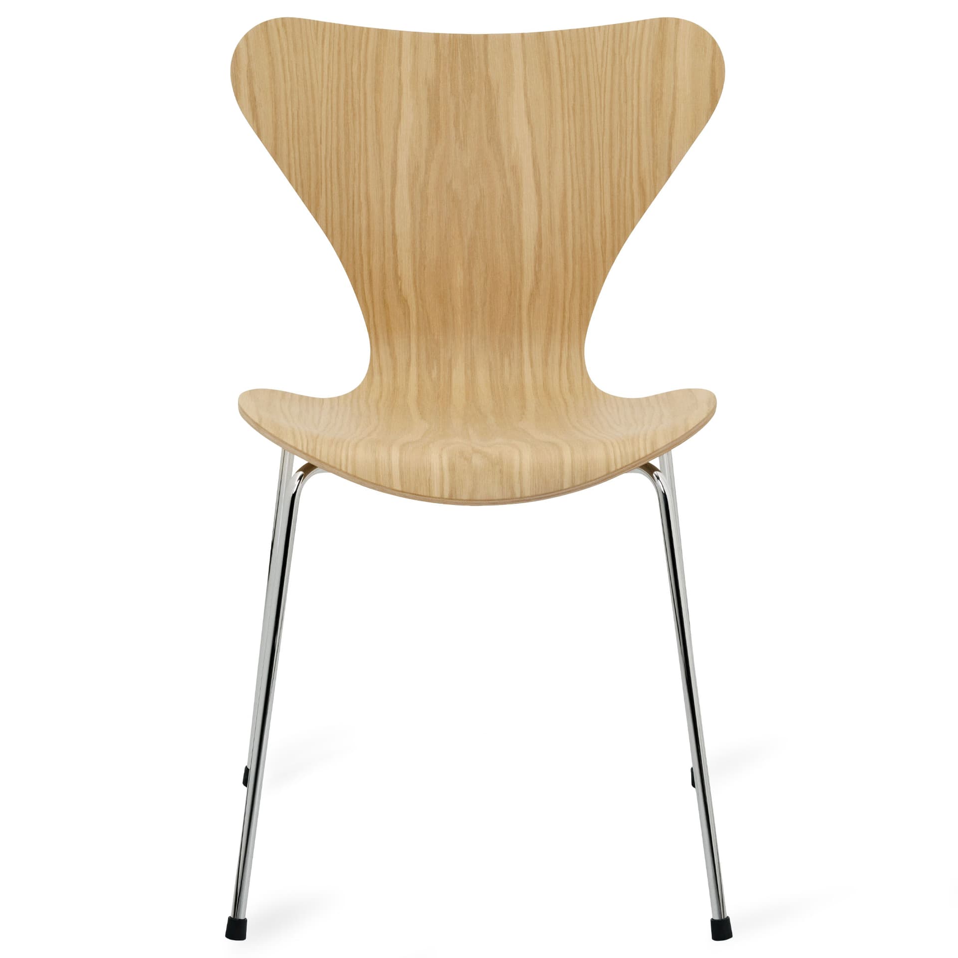 Fritz Hansen - Series 7 stol 3107 trefiner stålram krom ekfanér - Spisestoler - Arne Jacobsen - Tre farget - Metall/Tre