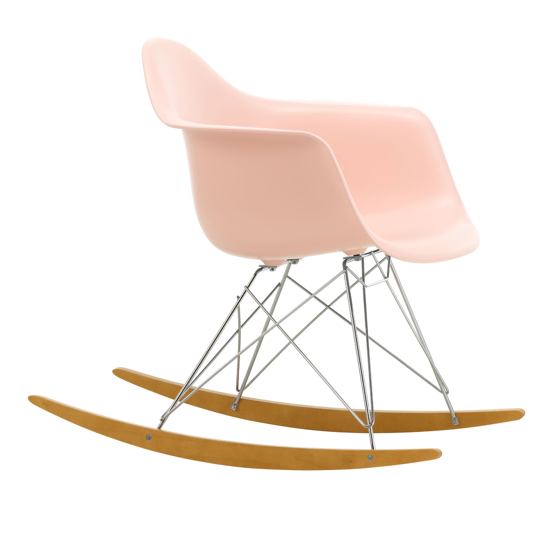 Vitra - Eames Plastic Armchair RAR - 41 Pale Rose - Chrome Base - Golden Maple - Lenestoler - Charles & Ray Eames - Rosa - Metall/Tre/Plast