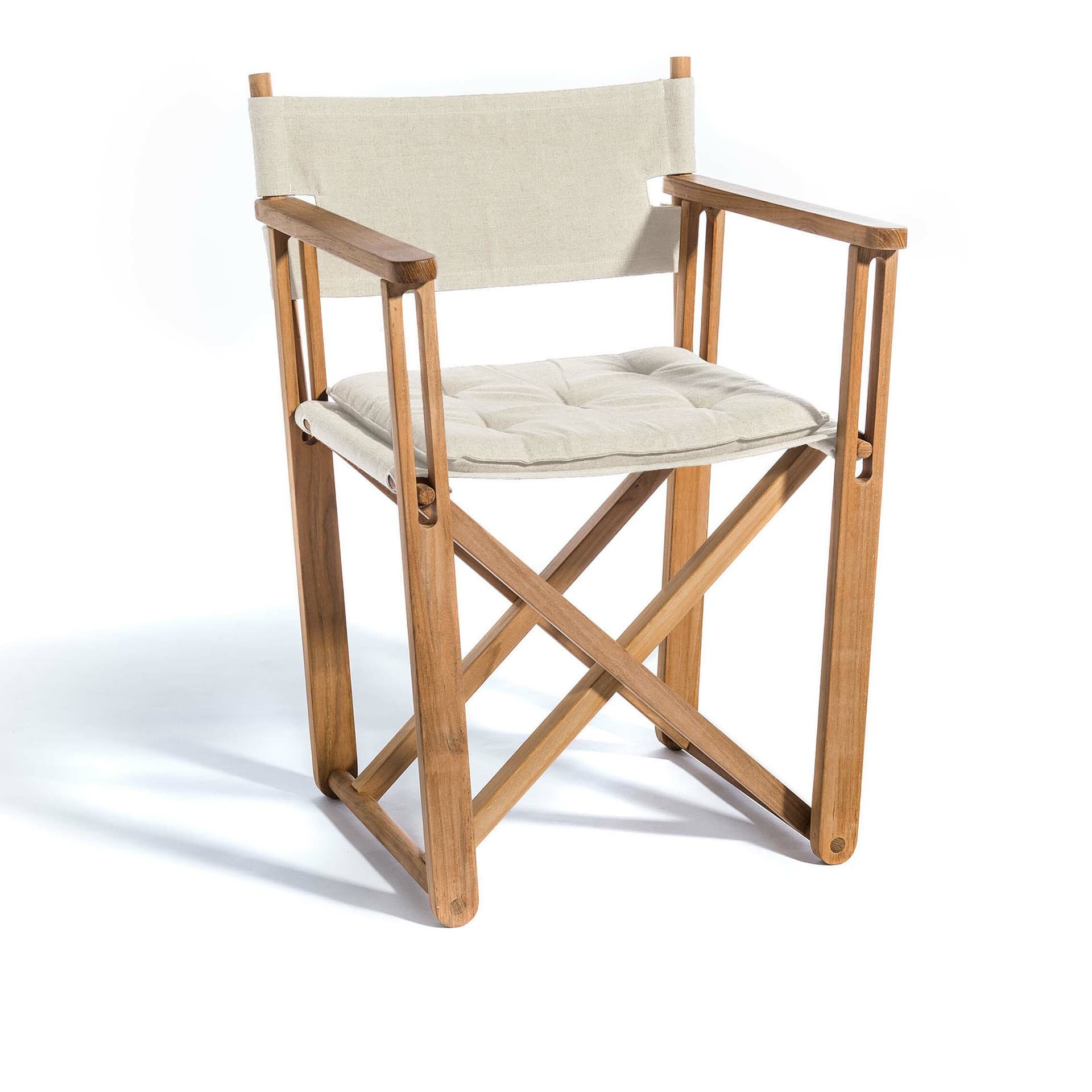 Skargaarden - Kryss Dining Chair, Teak, Beige Papyrus Fabric - Utendørs spisebordstoler - Björn Hultén - Beige