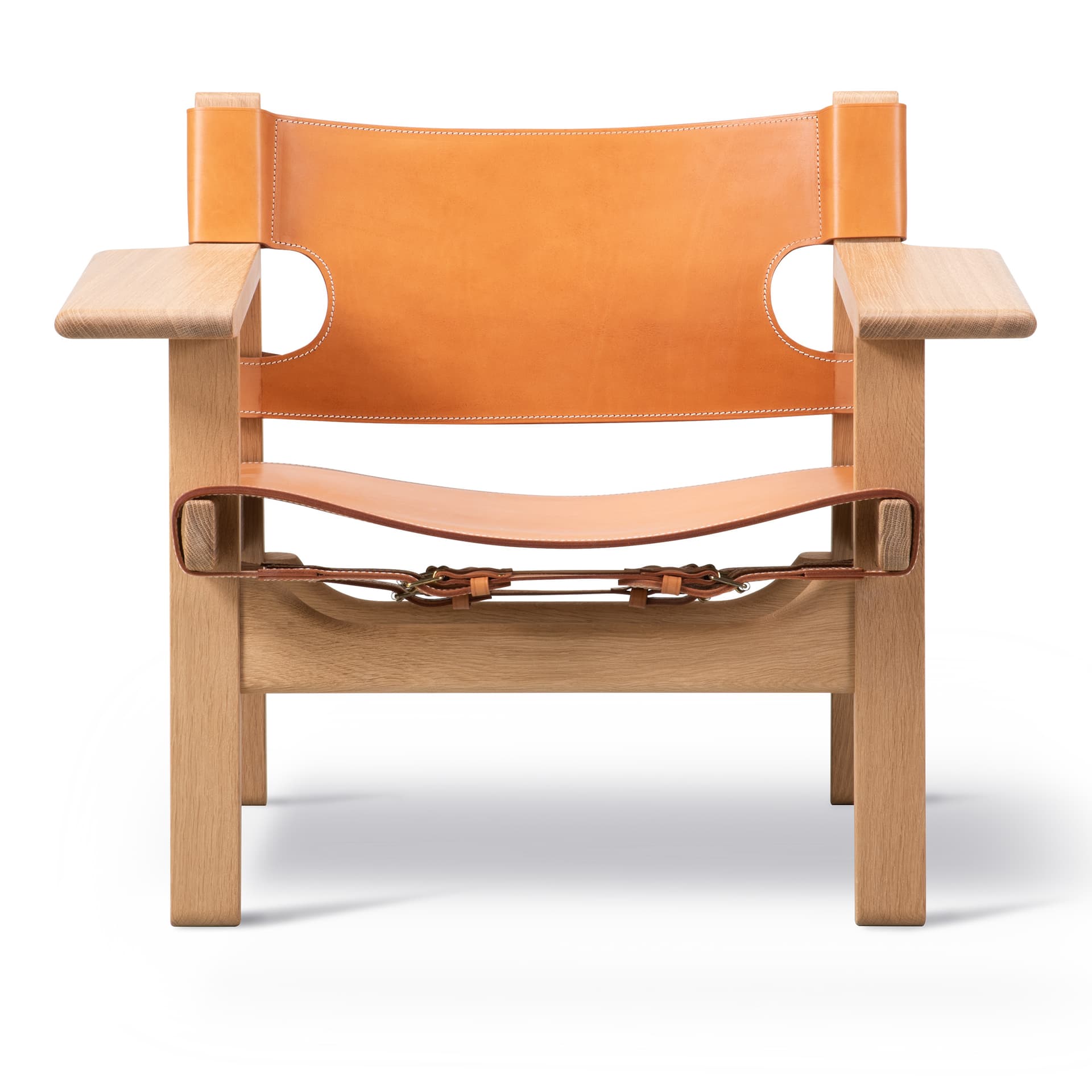 Fredericia Furniture - The Spanish Chair, Oljad ek, Natur läder - Lenestoler - Børge Mogensen - Beige - Lær/Tre