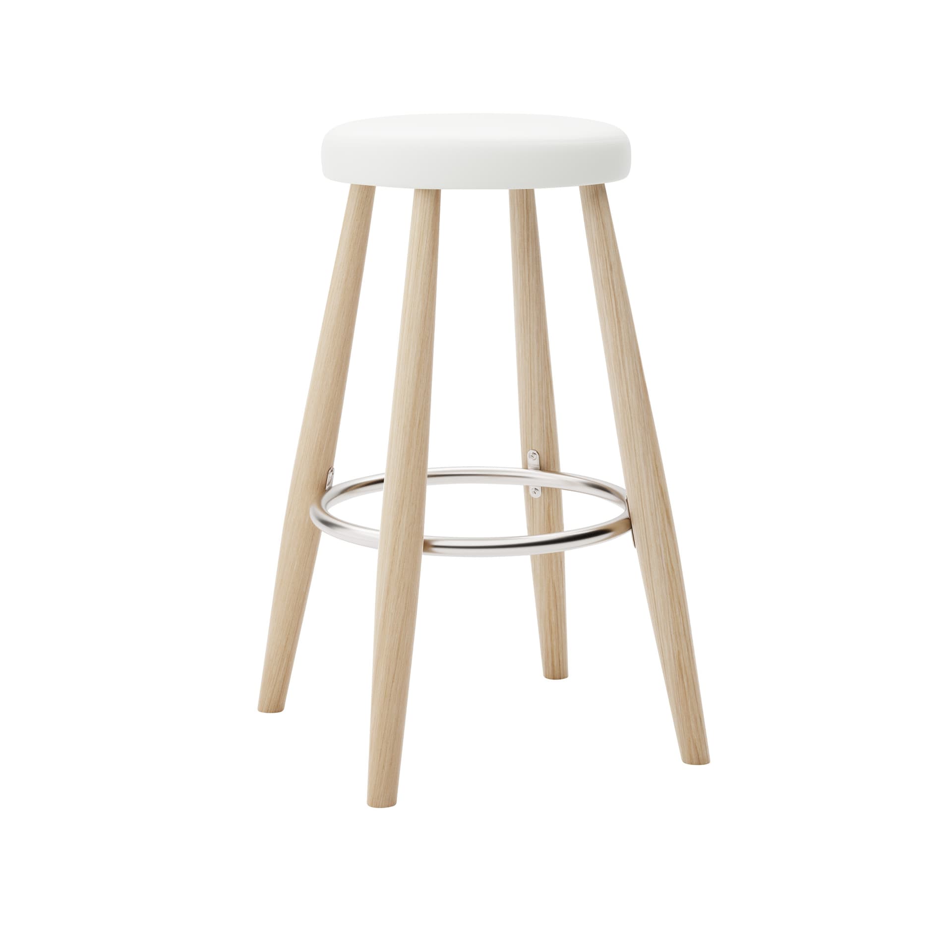 Carl Hansen - CH58 Low Stool, Vitoljad Ek, Lädergrupp B Thor - 390 - Barstoler & barkrakker - Hans J. Wegner - Tre farget - Lær/Metall/Tre