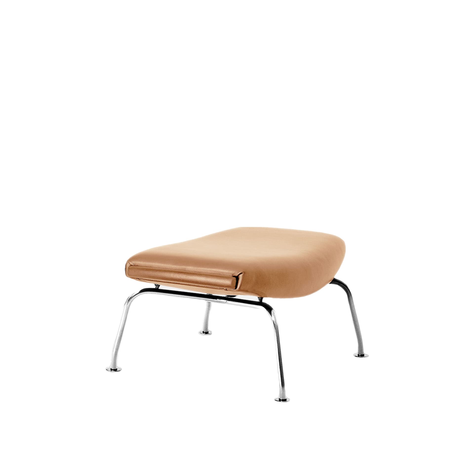 Fredericia Furniture - Wegner Ox Ottoman, Chrome, Leather Cat. 4 Vegeta 90 Natural - Skamler & Taburetter - Hans J. Wegner - Beige