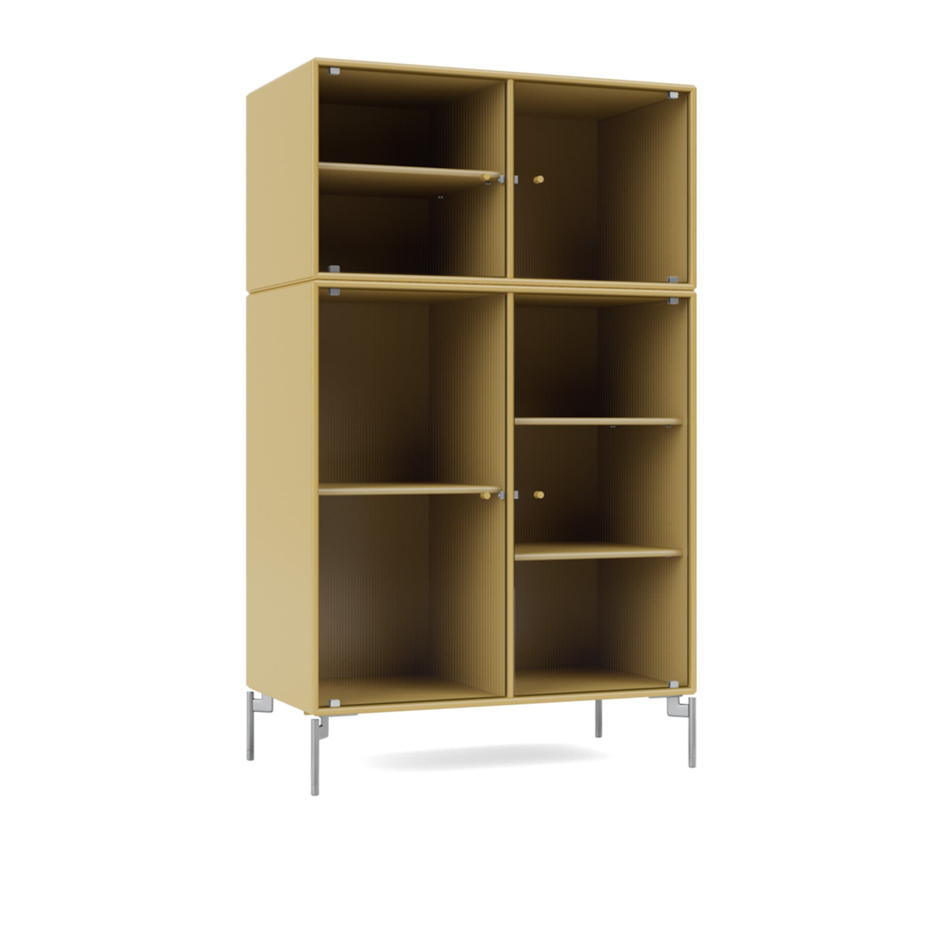 Montana - Ripple III – Vitrine Cabinet 157-Cumin Matt Chrome - Vitrineskap - Peter J. Lassen - Gul - Tre