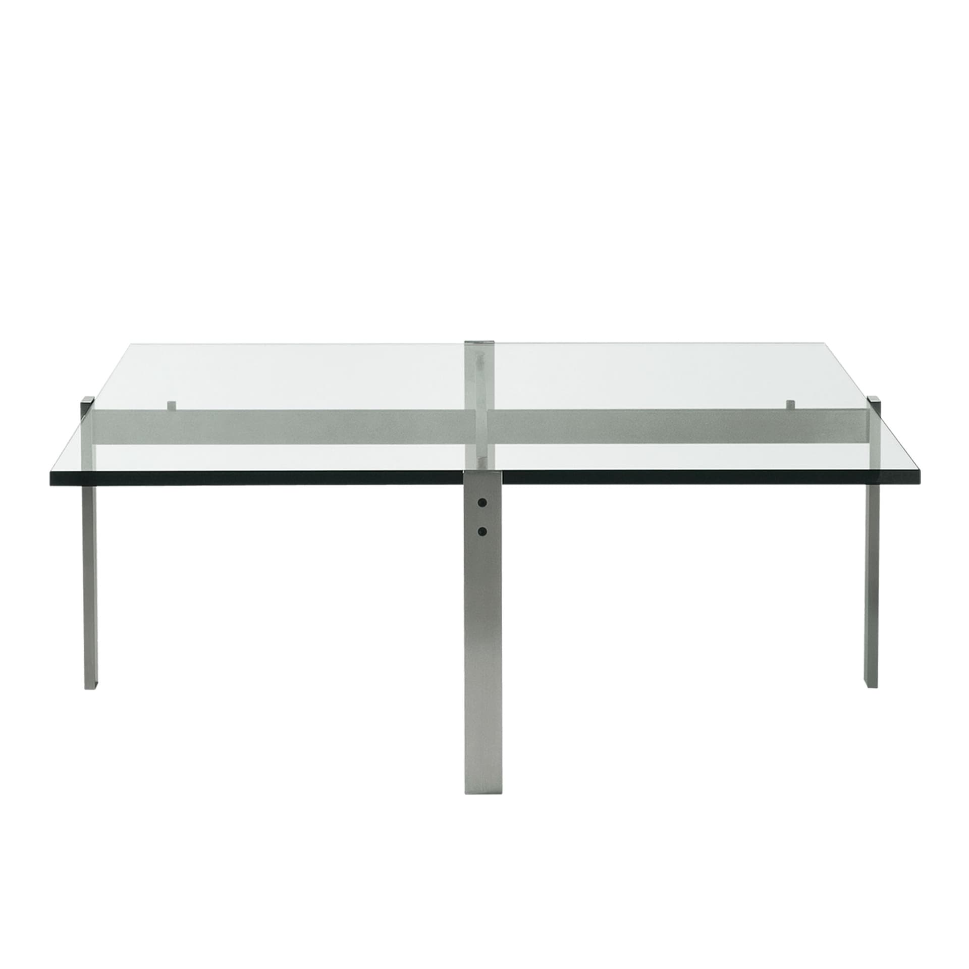 Fritz Hansen - PK65, Glas - Sofabord - Poul Kjærholm - Gjennomsiktig - Glass/Metall