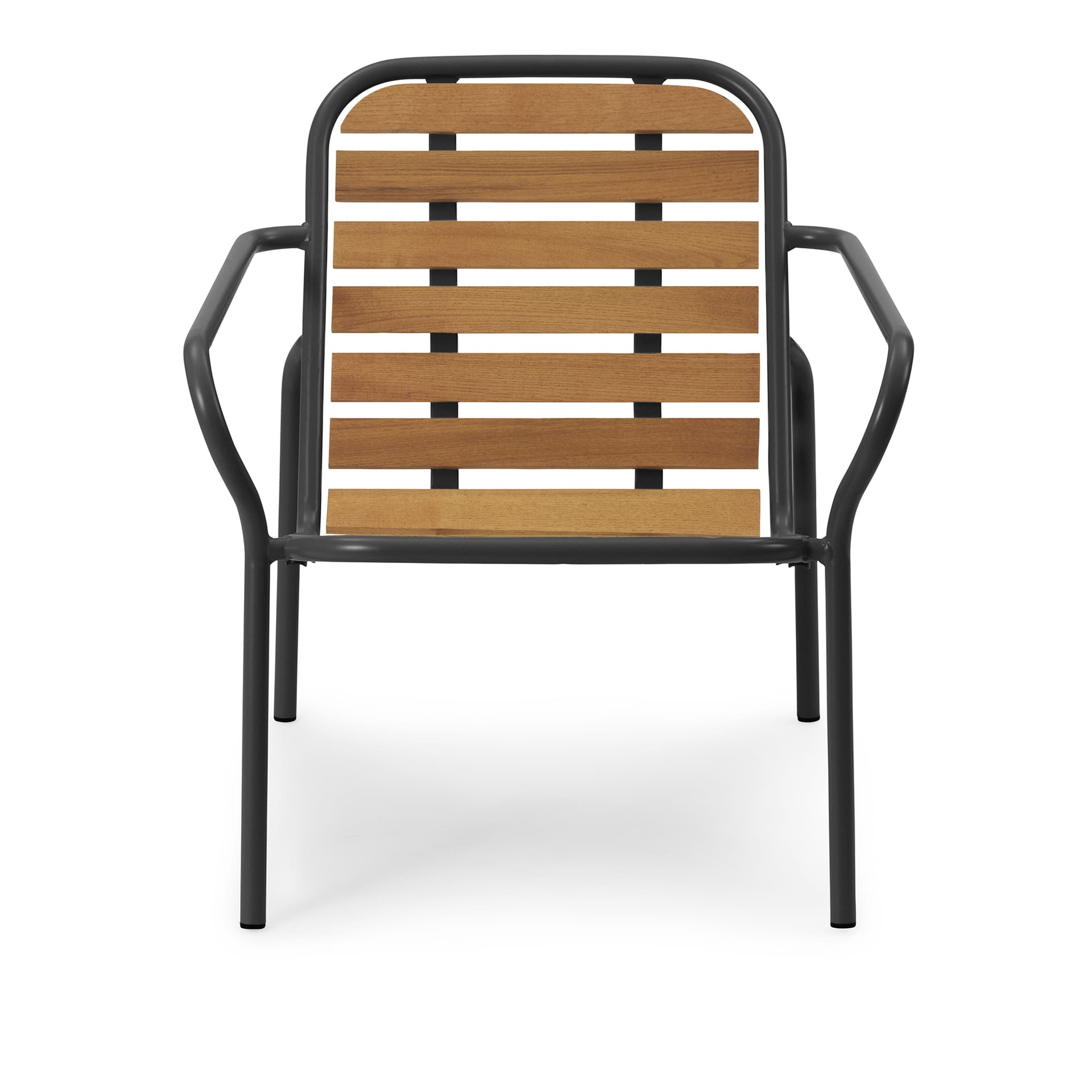Normann Copenhagen - Vig Lounge Chair Robinia - Black - Utendørs lenestoler - Simon Legald - Svart - Metall/Tre