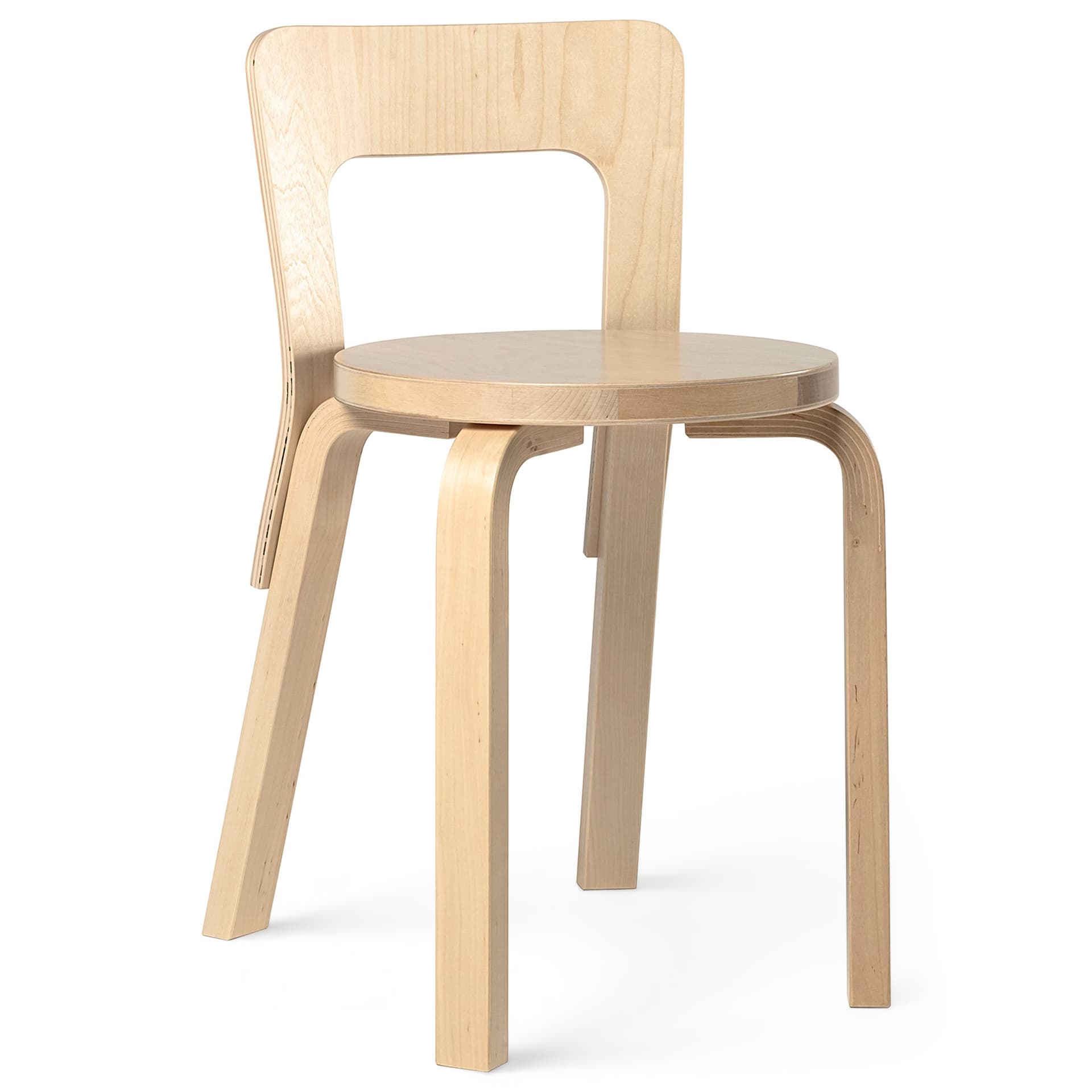 Artek - Stol 65, Björkfanér - Spisestoler - Alvar Aalto - Tre farget - Tre