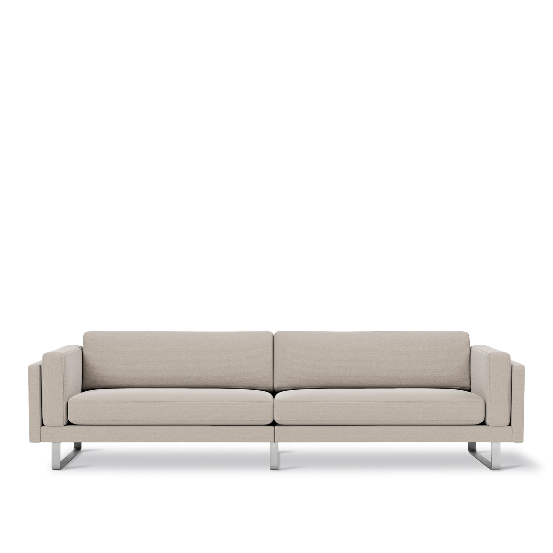 Fredericia Furniture - EJ280 Sofa - 3 seater - 240 cm - Erik 3790 Linen - Down wrap - Brushed chrome - sledge base (High) - Sofaer - Erik Jørgensen Studio