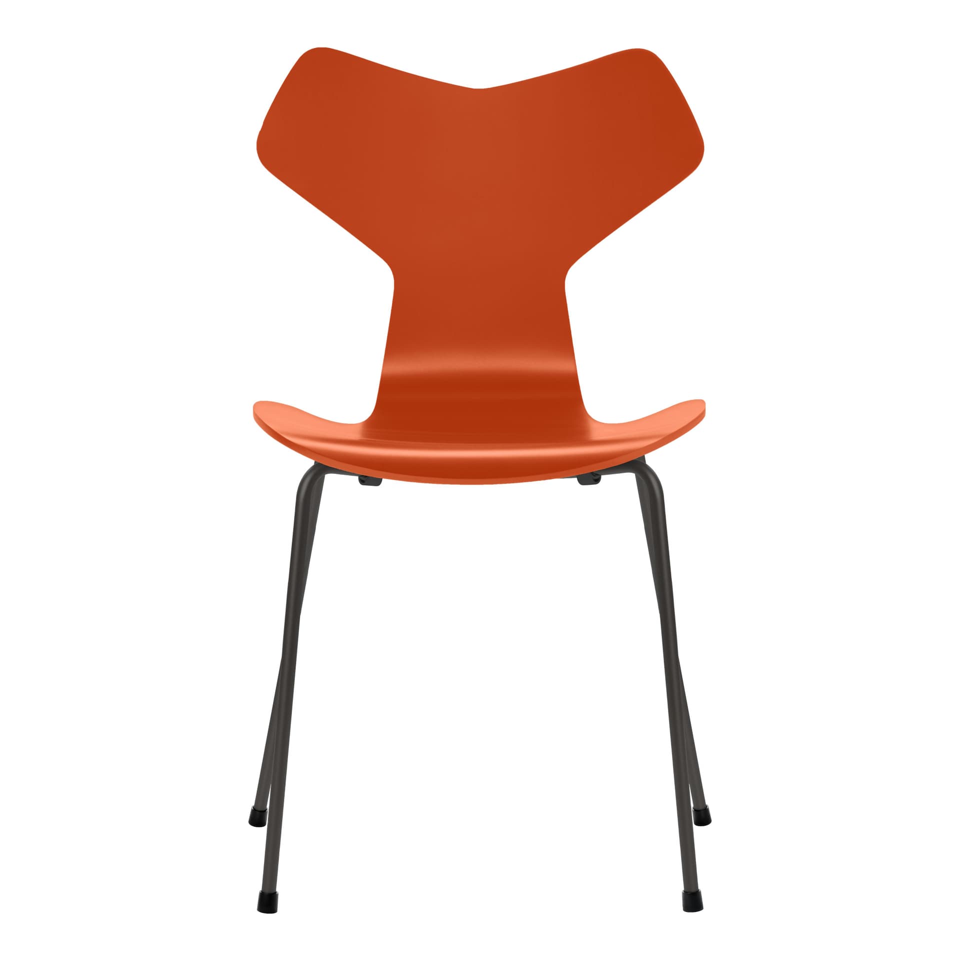 Fritz Hansen - Grand Prix 3130 Paradise Orange Lackad/Warm Graphite - Spisestoler - Arne Jacobsen - Rød - Metall/Tre
