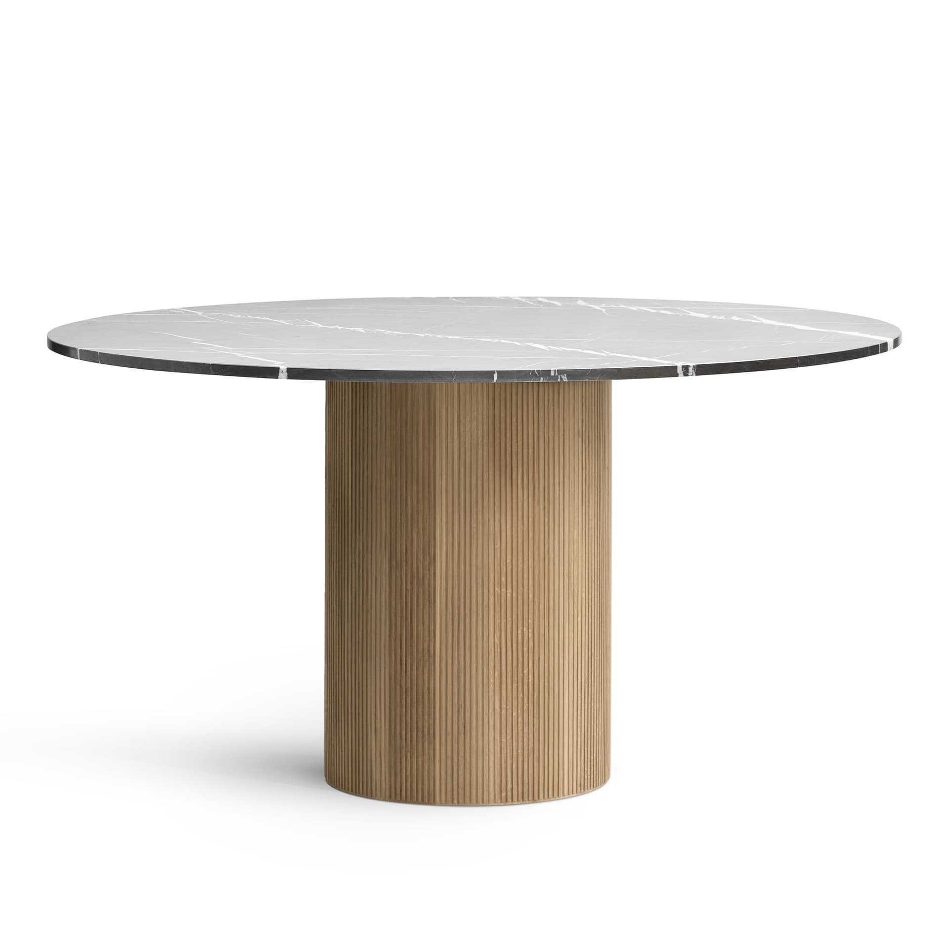 Vipp - Vipp494 cabin runt matbord Ø130cm ljus ek med pietra grey - Spisebord - Grå